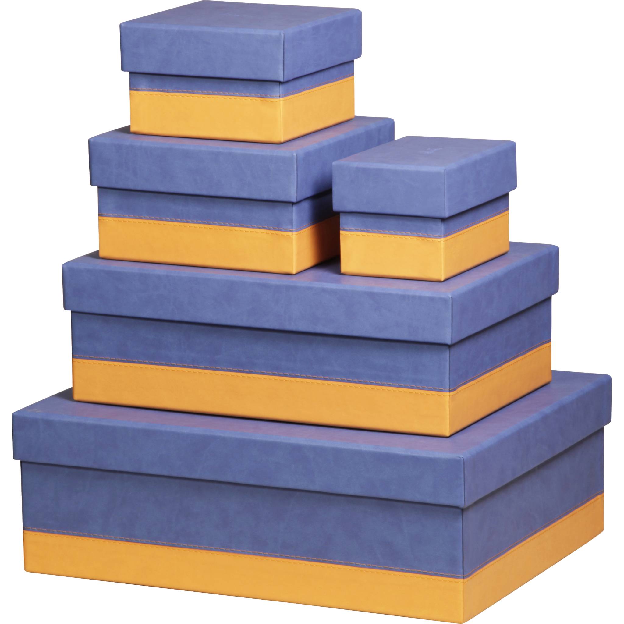 Rhodia Set mit 5 Boxen aus Kunstleder 44x34x16cm - Saphir 318888C