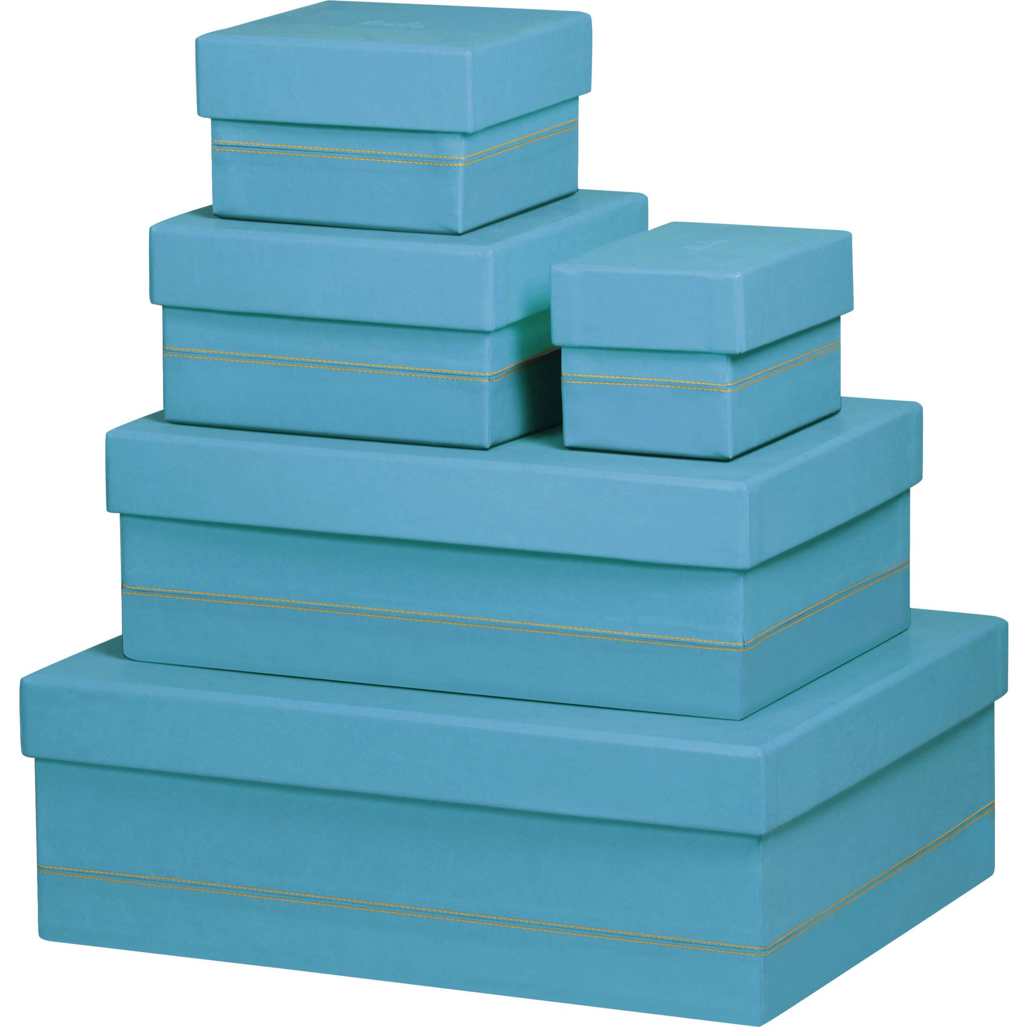 Rhodia Set mit 5 Boxen aus Kunstleder 44x34x16cm - Türkis 318887C