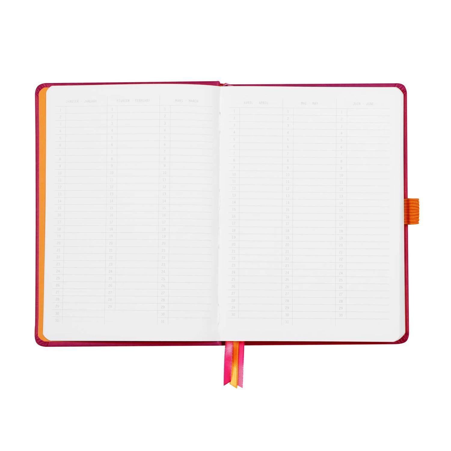 Rhodia Goalbook A5 festem Einband, 120 Bl 90g, Dot/punktkariert Himbeer 118581C