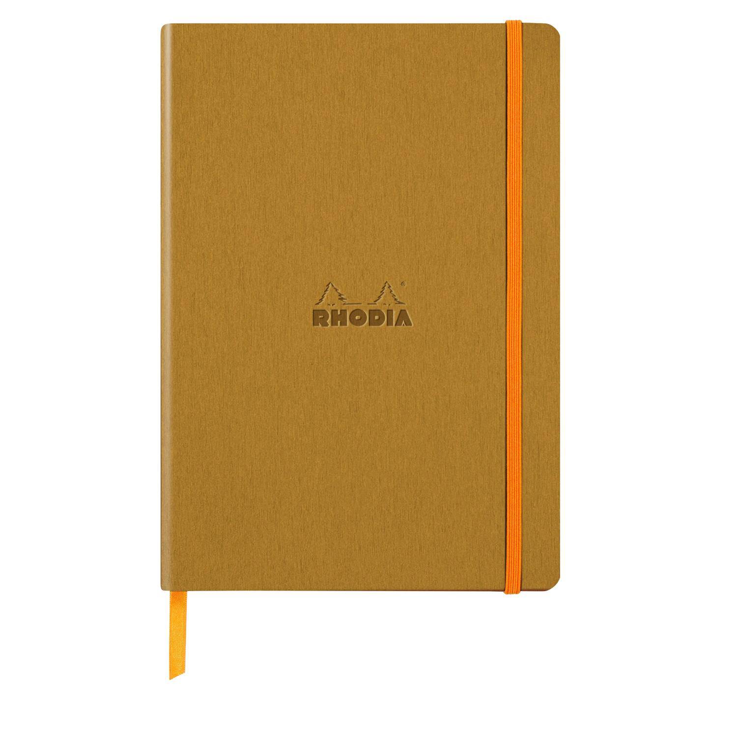 Rhodia Notizbuch A5 Softcover, 80 Bl elfenbein 90g, liniert, Gold 117382C