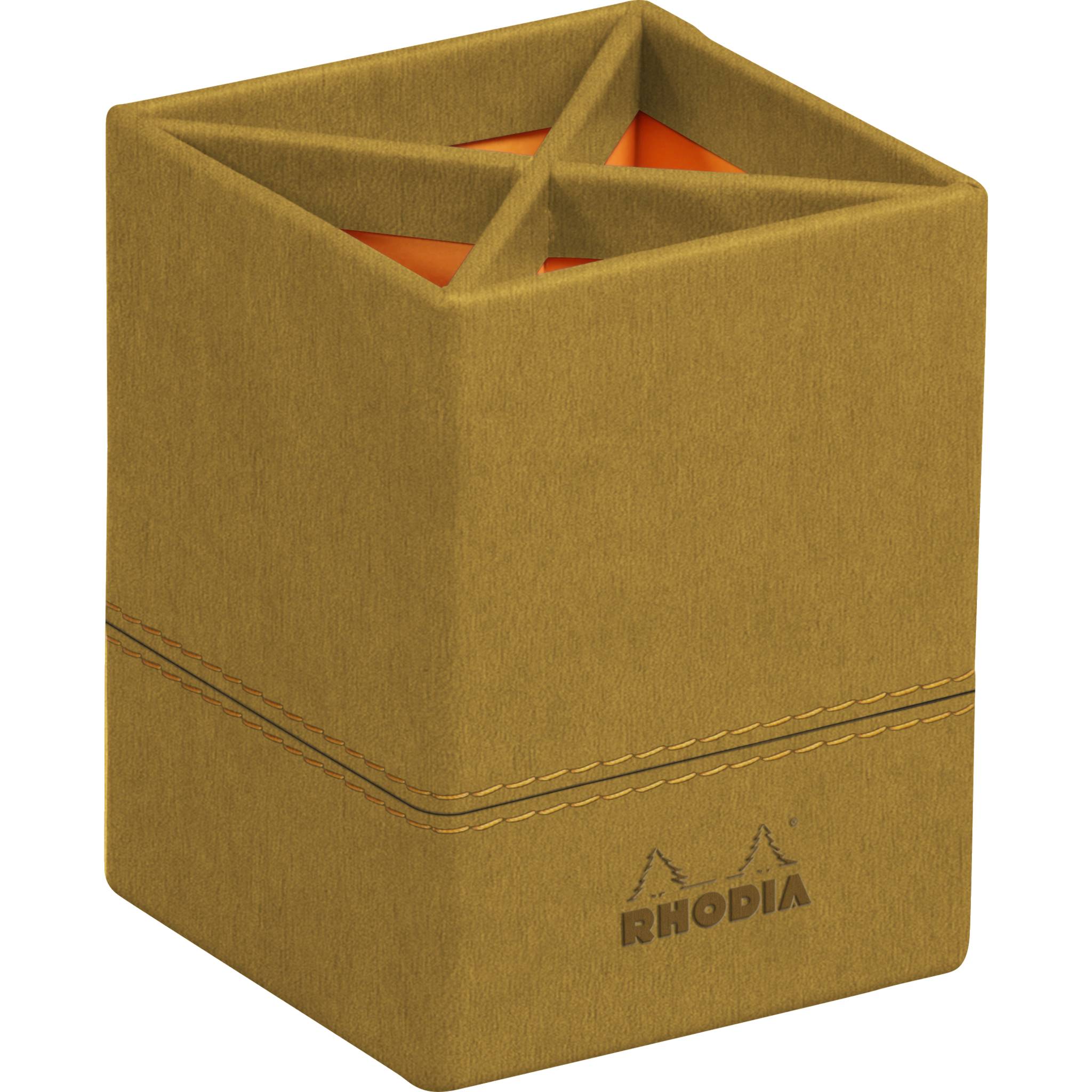 Rhodia Rhodiarama Stifteköcher aus Kunstleder, 8x8x11cm - Gold 194522C