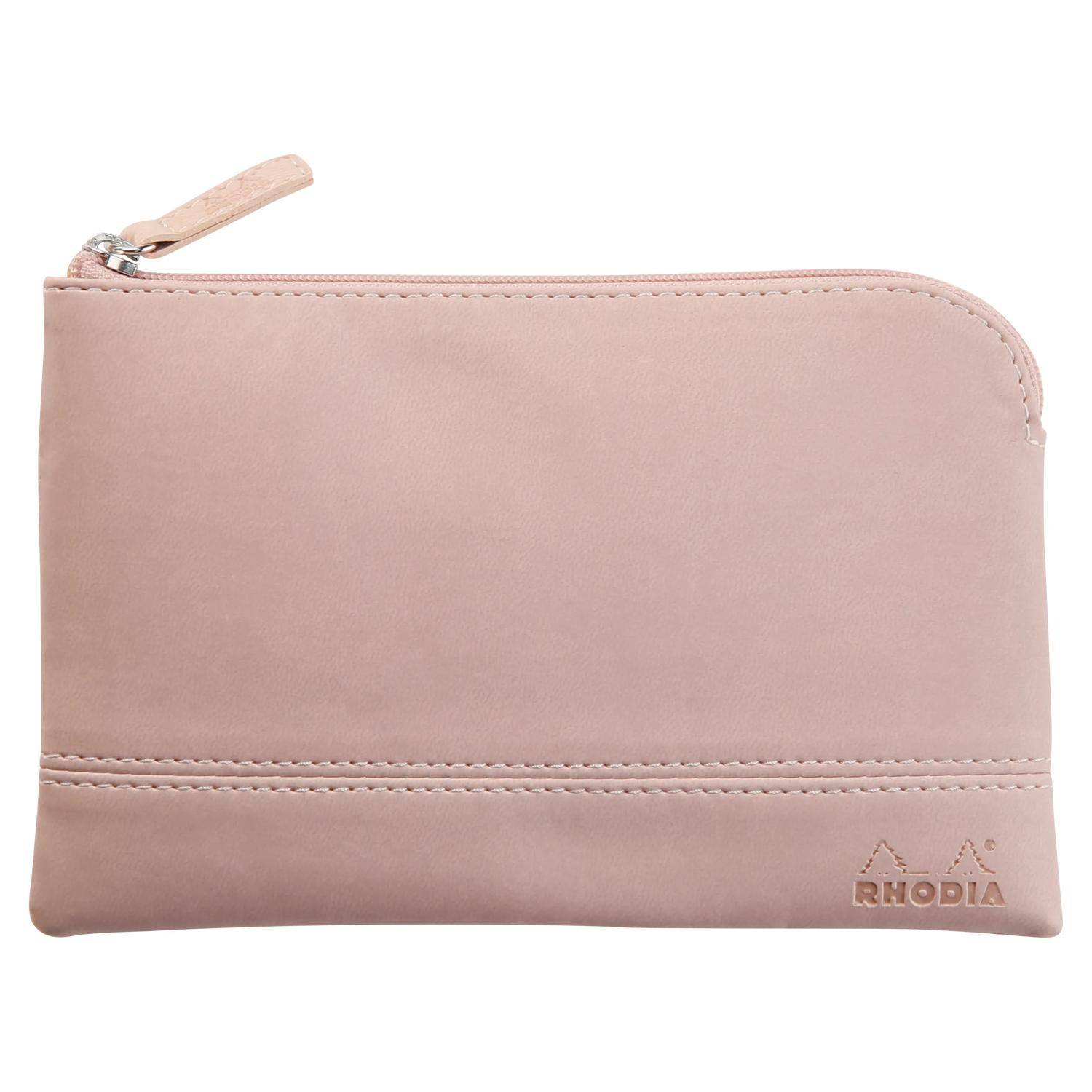 Rhodia Etui Kunstleder Reißverschluss, 11x17 cm Hauch von Rosa 116530C