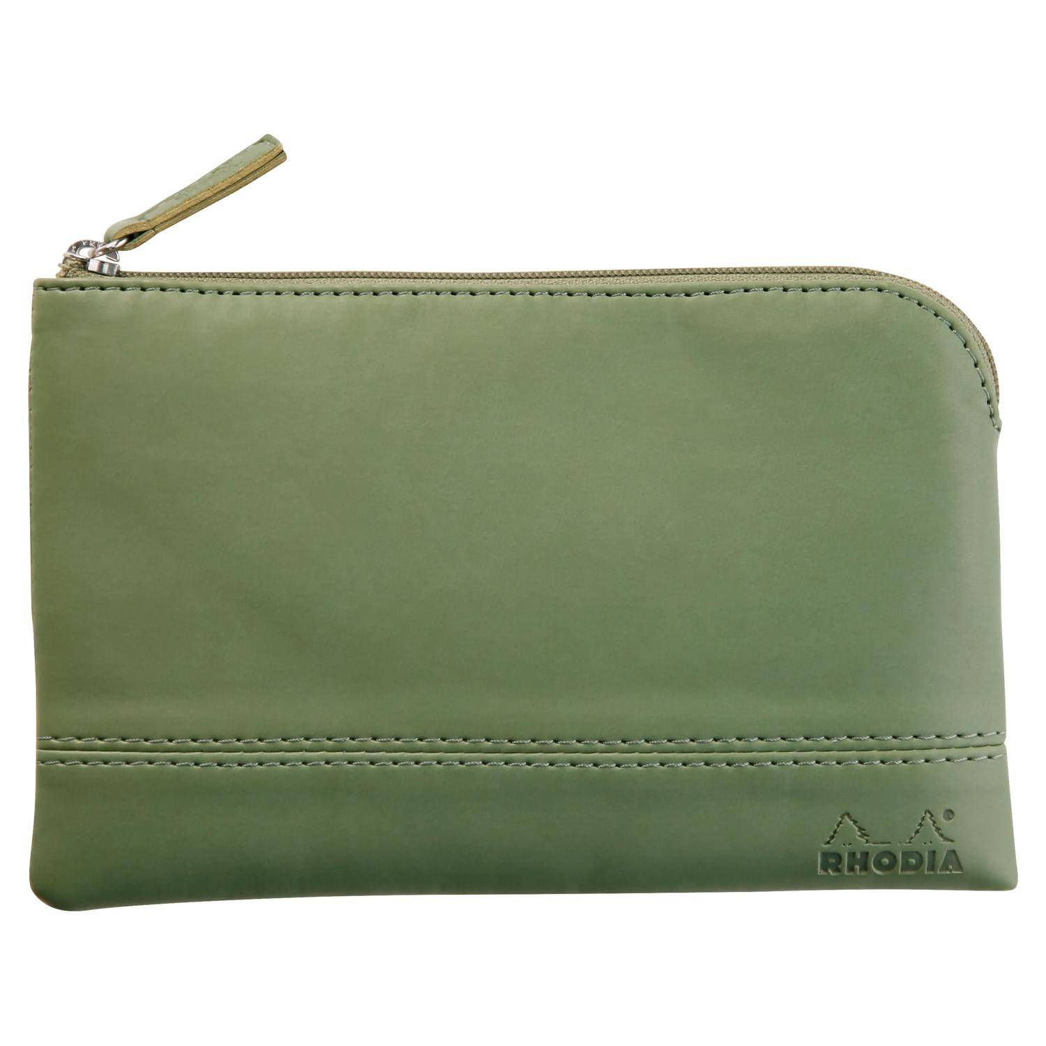 Rhodia Rhodiarama Etui Kunstleder Reißverschluss, 11x17 cm Salbeigrün 116532C