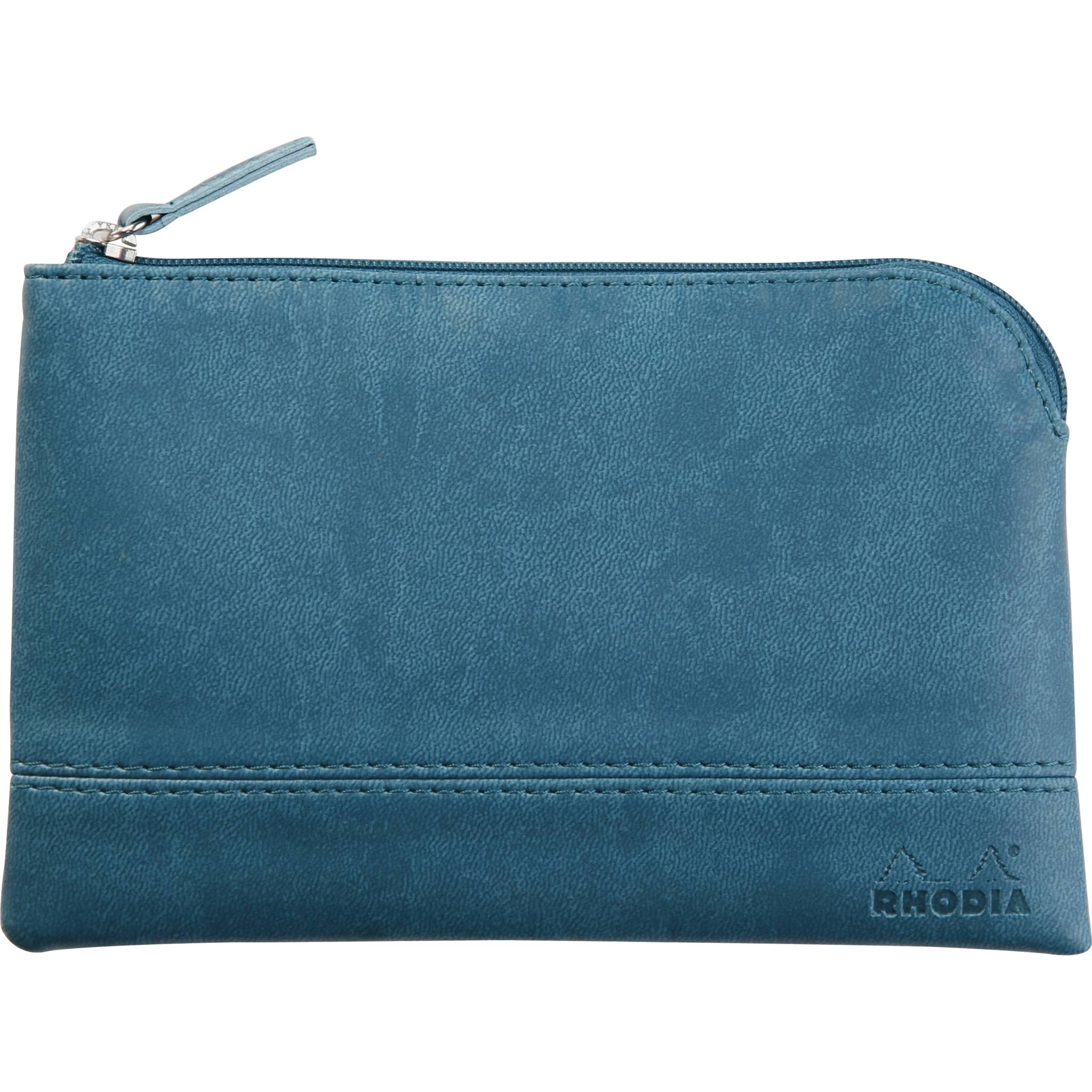 Rhodia Rhodiarama Etui aus Kunstleder Reißverschluss, 11x17 cm Pfaugrün 116534C