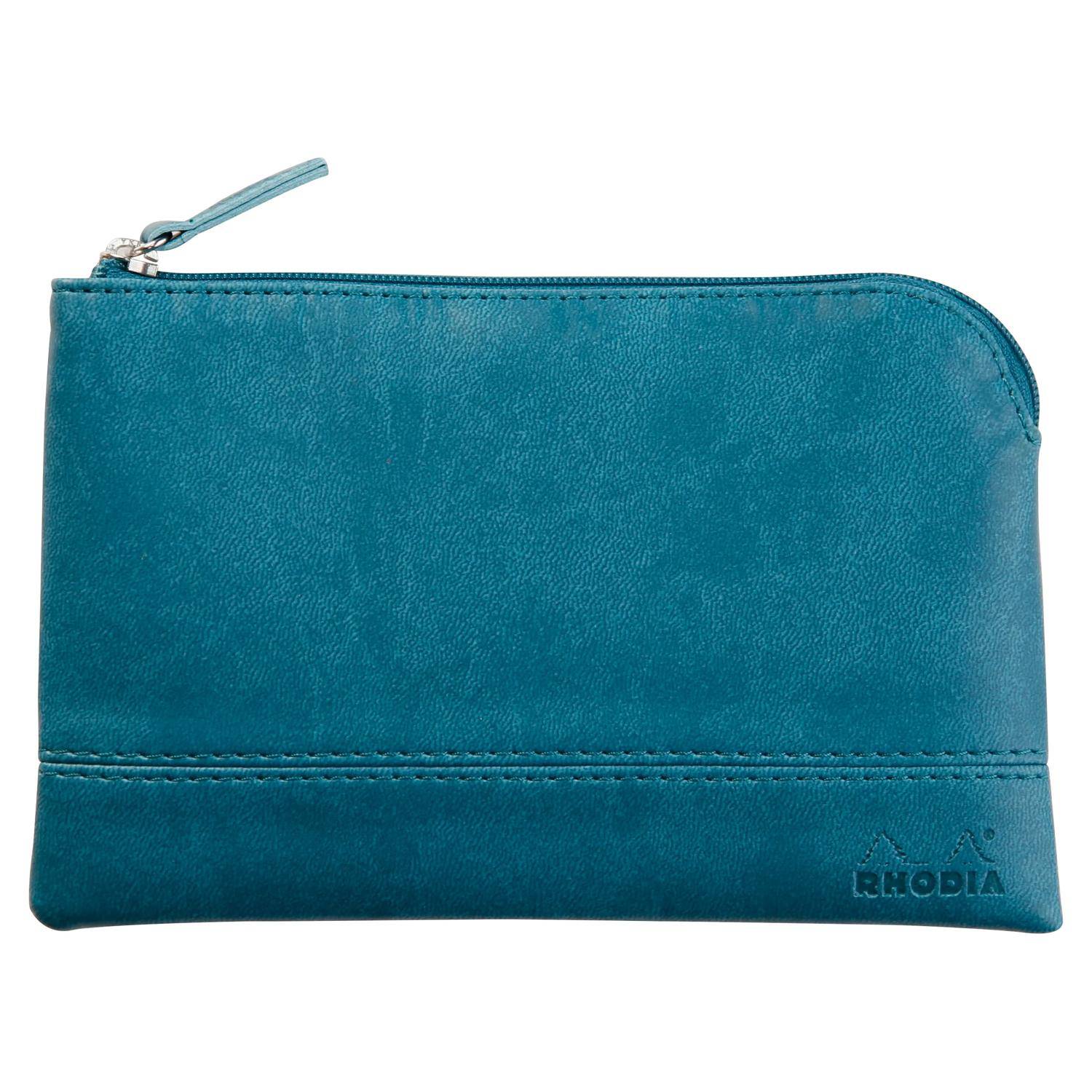 Rhodia Rhodiarama Etui aus Kunstleder Reißverschluss, 11x17 cm Pfaugrün 116534C