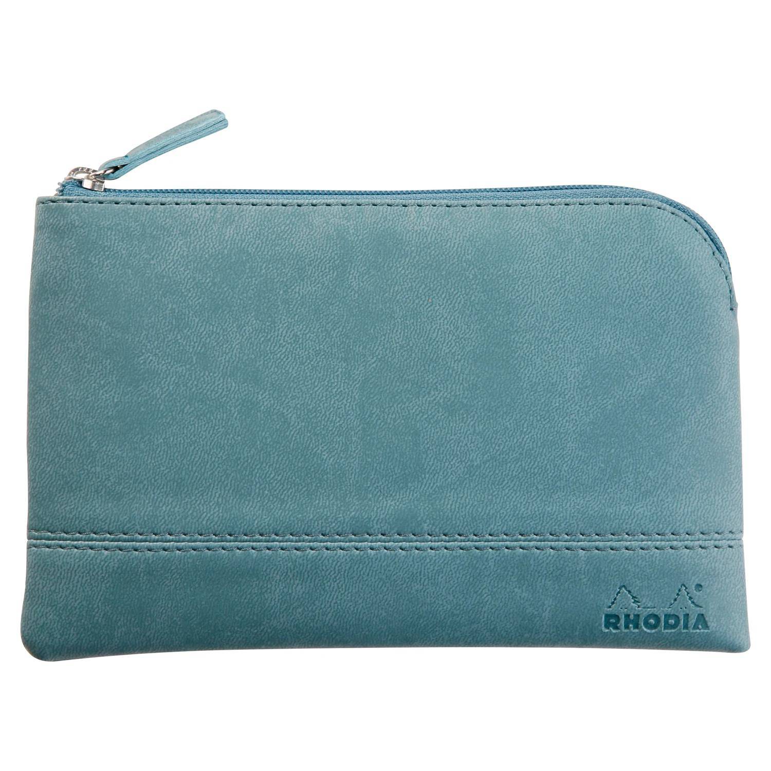 Rhodia Rhodiarama Etui Kunstleder Reißverschluss, 11x17 cm Wassergrün 116535C