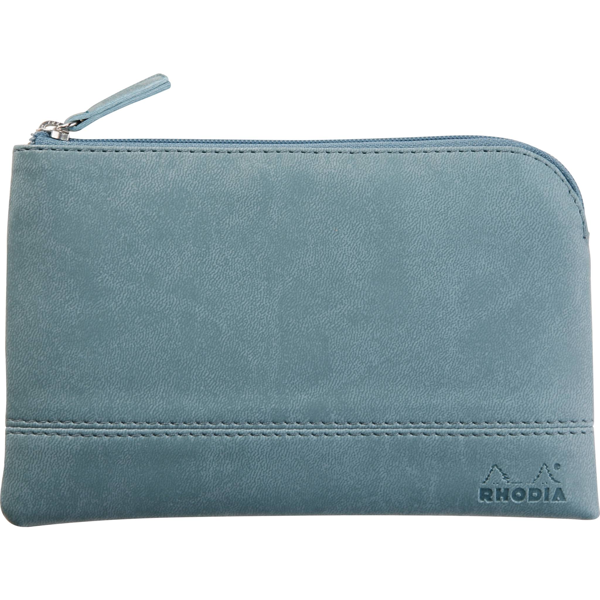 Rhodia Rhodiarama Etui Kunstleder Reißverschluss, 11x17 cm Wassergrün 116535C