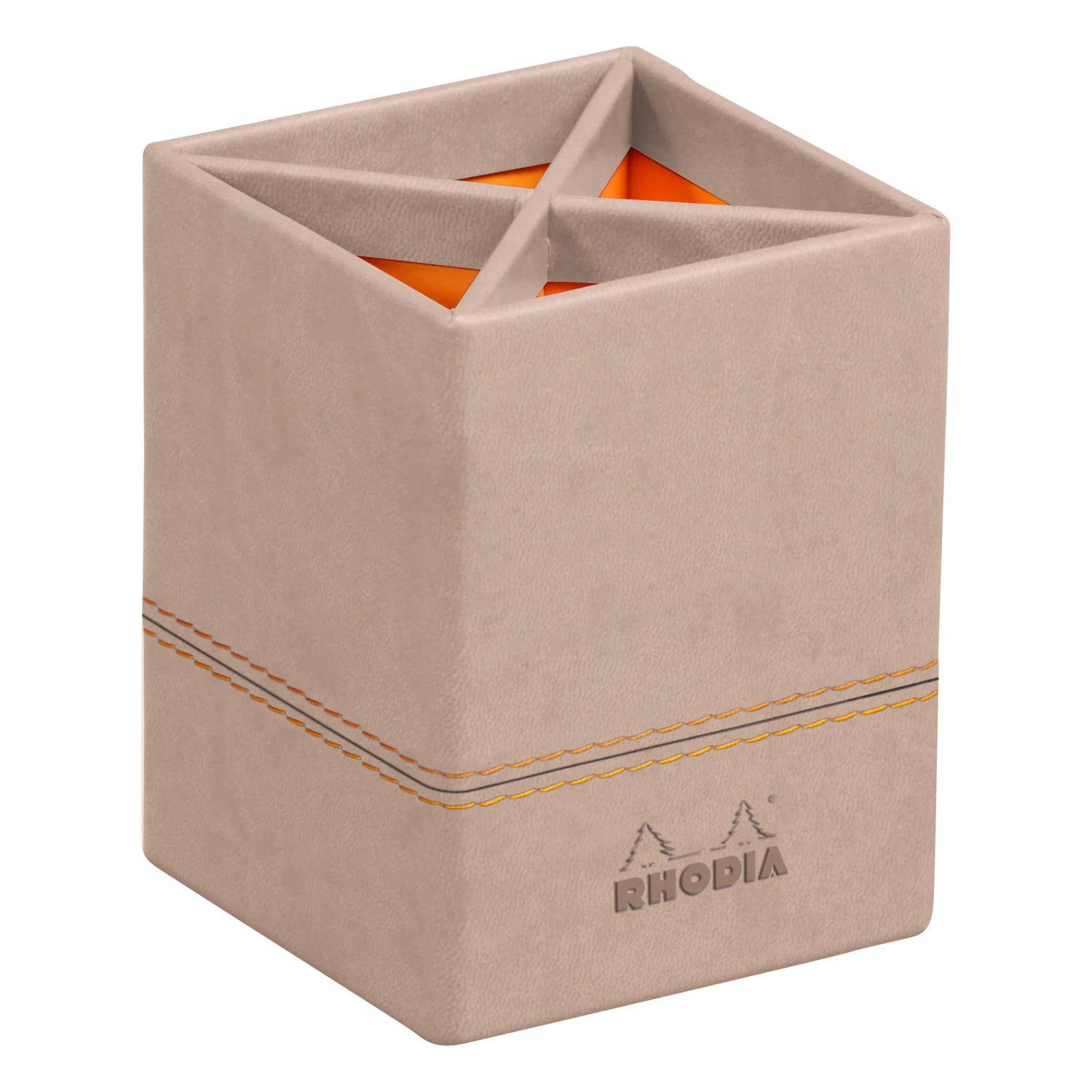 Rhodia Rhodiarama Stifteköcher aus Kunstleder, 8x8x11cm - Hauch von Rosa 194529C