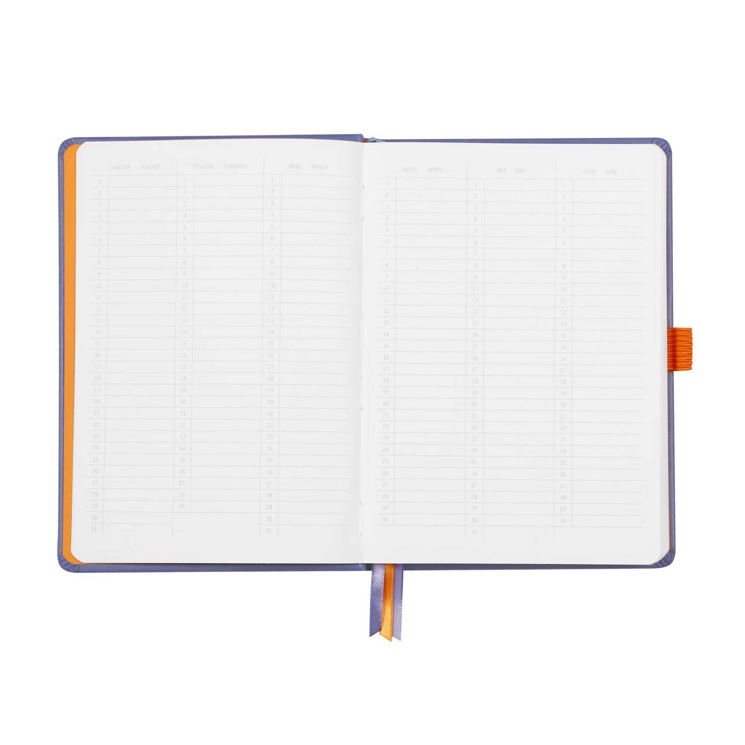 Rhodia Goalbook A5 120 Bl weiß 90g, Dot/punktkariert Schwertlilie 118578C