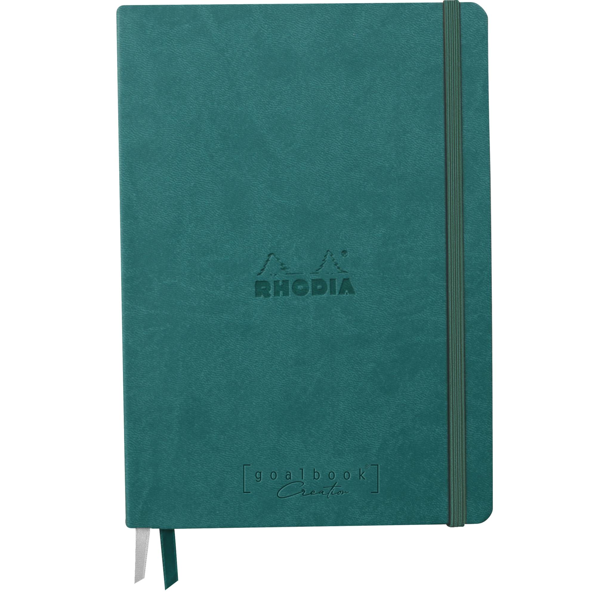 Rhodia Goalbook Creation A5 Umschlag, 50 Bl weiß blanko 200g, Pfaugrün 194157C
