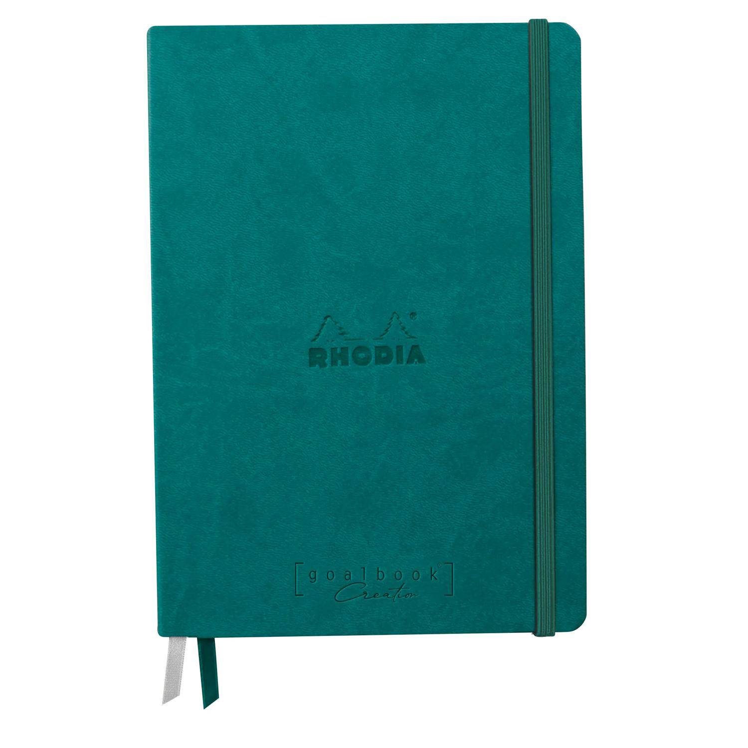 Rhodia Goalbook Creation A5 Umschlag, 50 Bl weiß blanko 200g, Pfaugrün 194157C