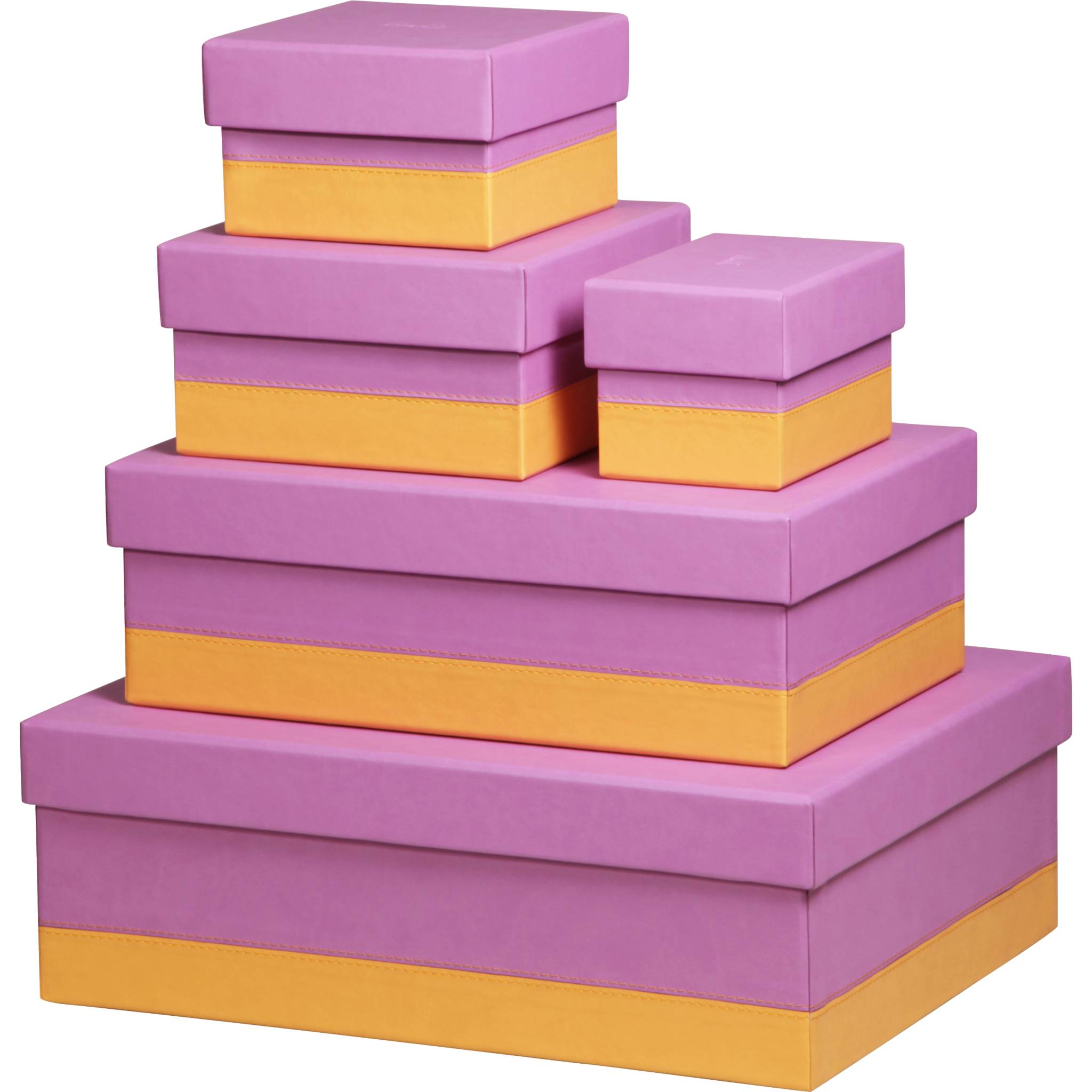 Rhodia Set mit 5 Boxen aus Kunstleder 44x34x16cm - Flieder 318981C