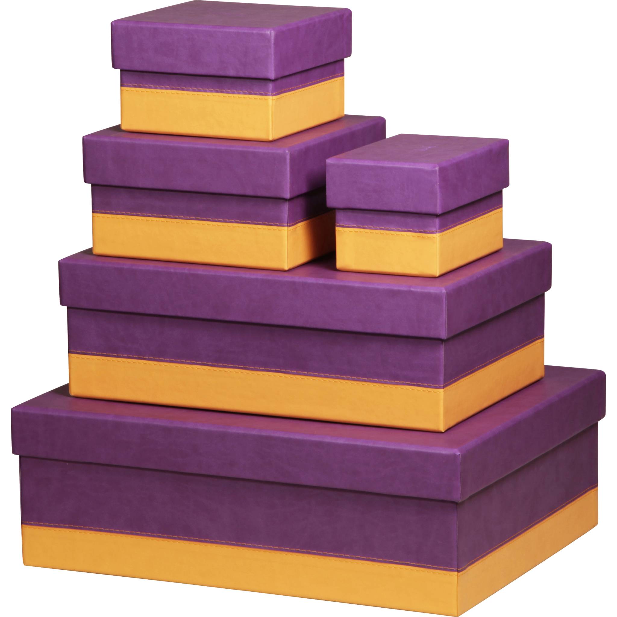 Rhodia Set mit 5 Boxen aus Kunstleder 44x34x16cm - Violett 318980C