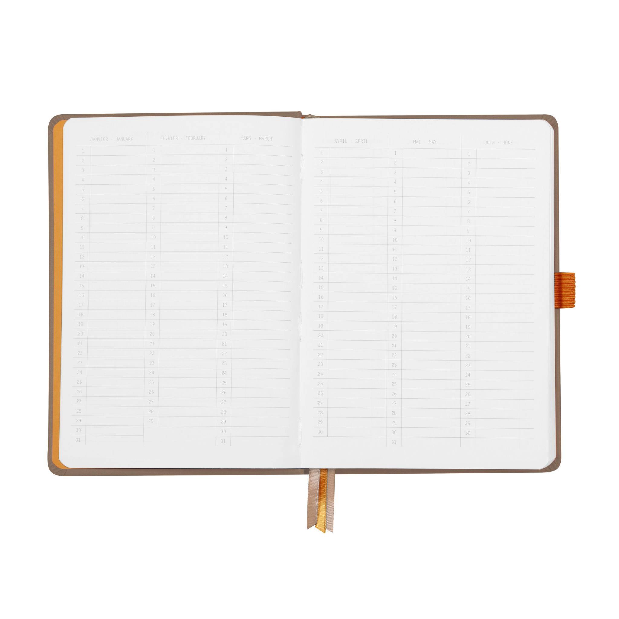 Rhodia Goalbook A5 festem Einband, 120 Bl 90g, Dot/punktkariert Taupe 118573C