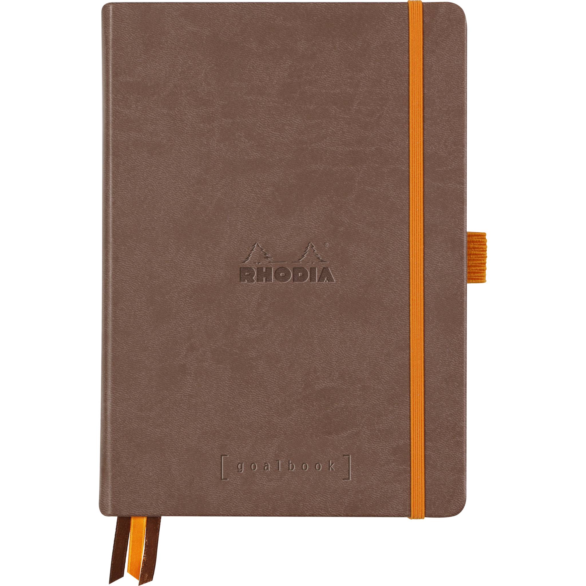 Rhodia Goalbook A5 120 Bl weiß 90g, Dot/punktkariert Schokoladenbraun 118572C
