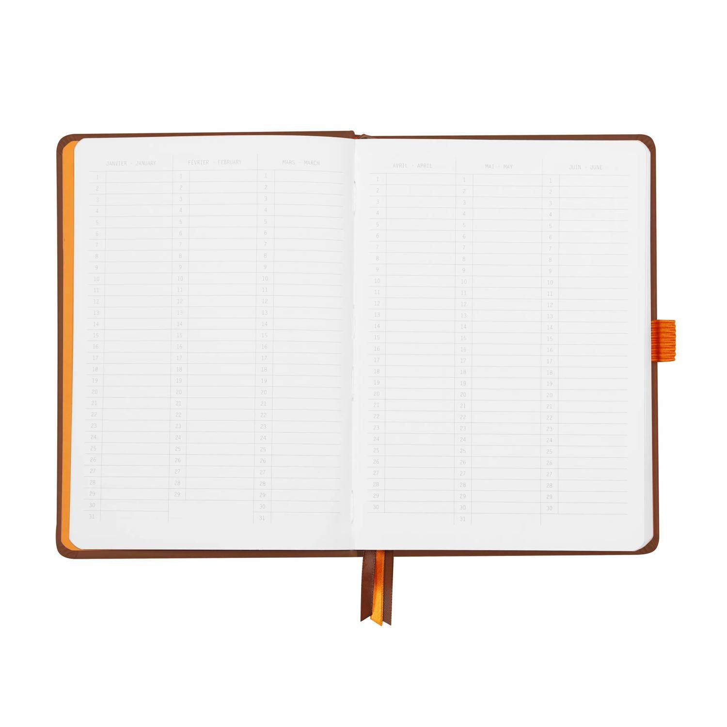 Rhodia Goalbook A5 120 Bl weiß 90g, Dot/punktkariert Schokoladenbraun 118572C
