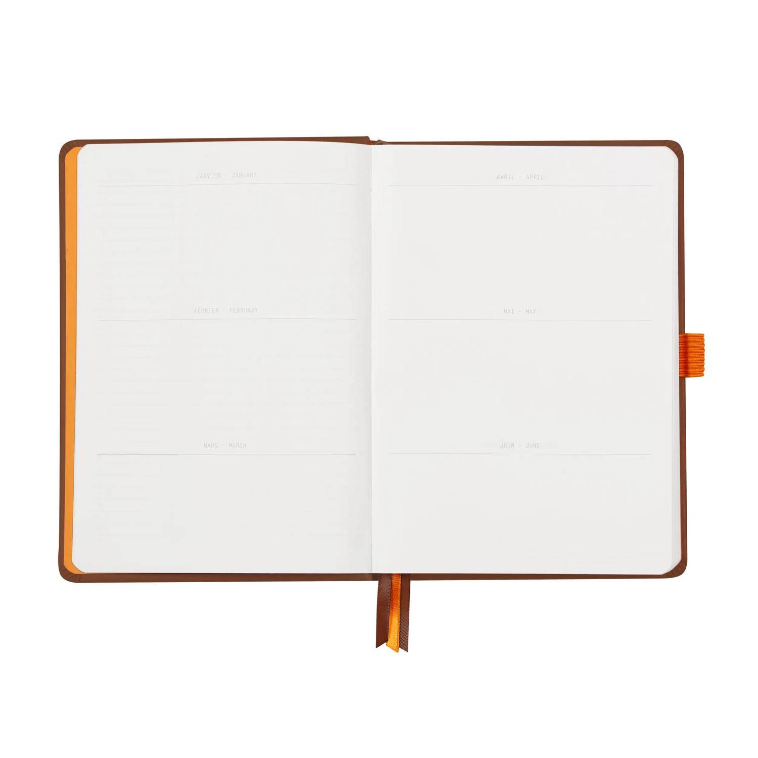 Rhodia Goalbook A5 120 Bl weiß 90g, Dot/punktkariert Schokoladenbraun 118572C
