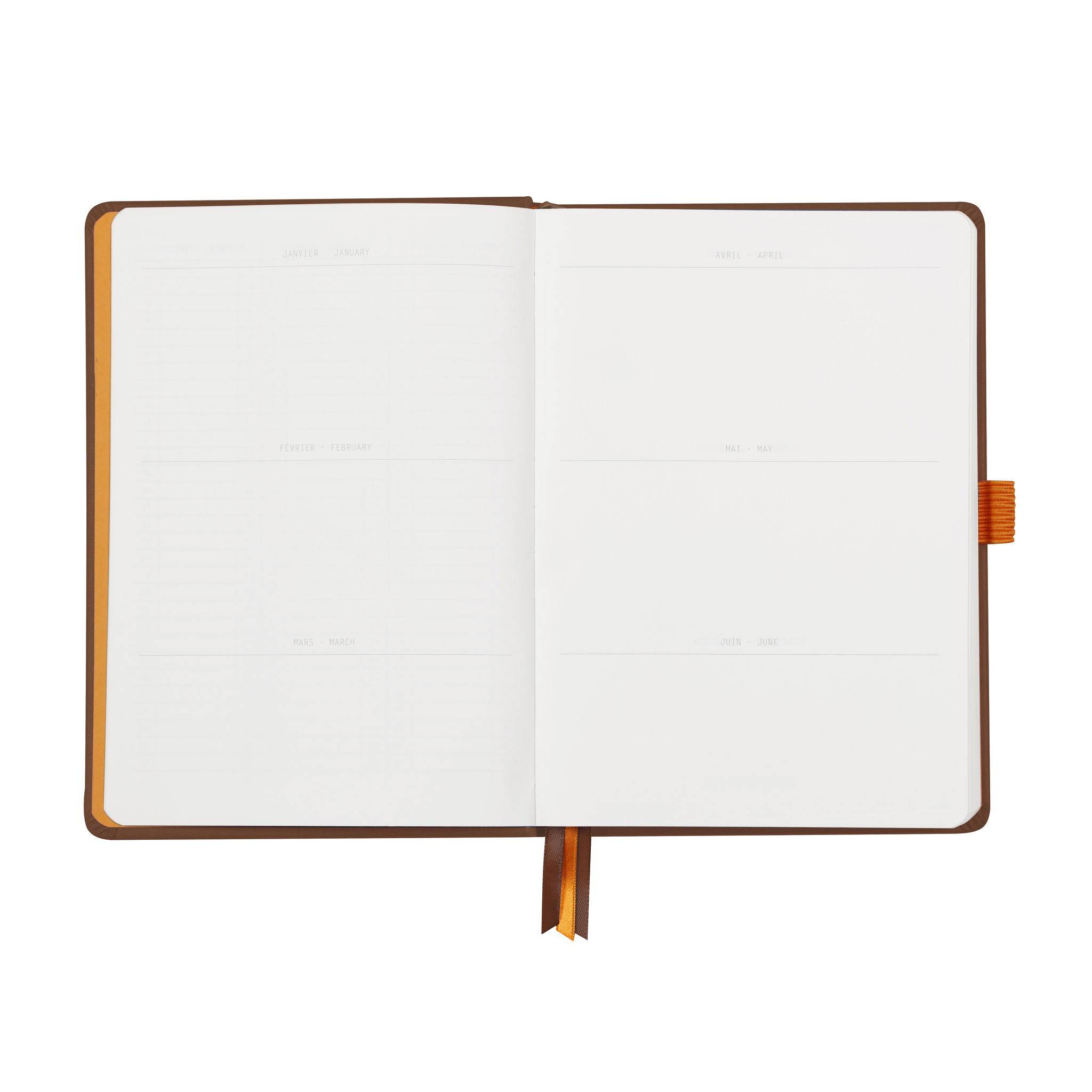Rhodia Goalbook A5 120 Bl weiß 90g, Dot/punktkariert Schokoladenbraun 118572C