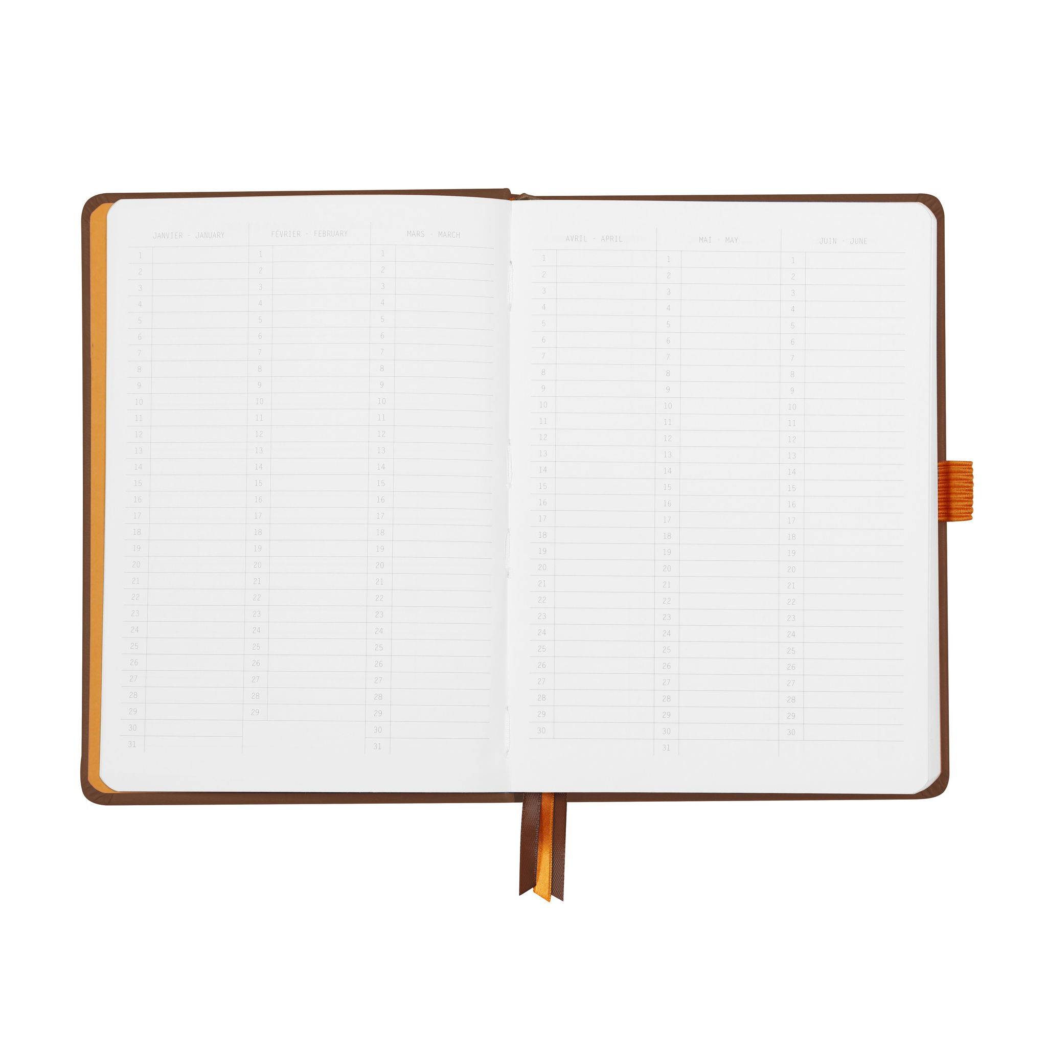 Rhodia Goalbook A5 120 Bl weiß 90g, Dot/punktkariert Schokoladenbraun 118572C