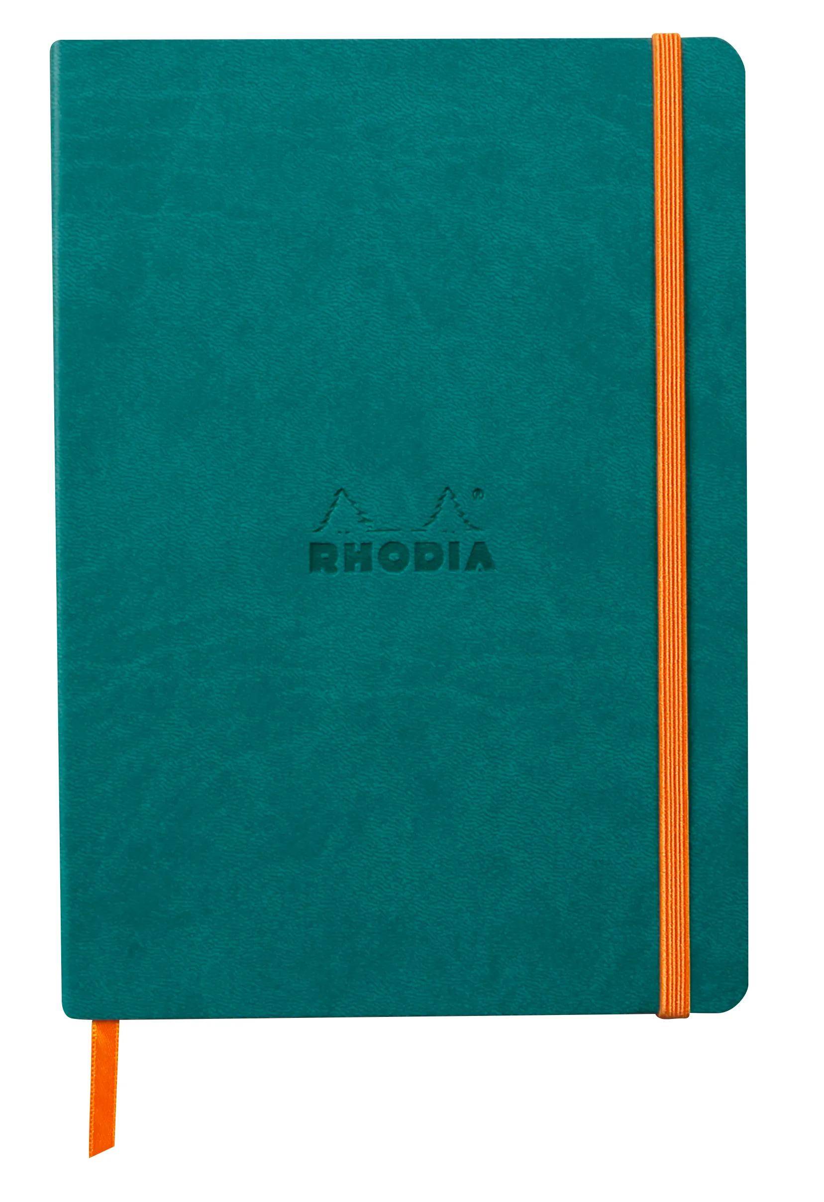 Rhodia Notizbuch A5 Softcover, 80 Bl elfenbein 90g, liniert, Pfaugrün 117376C