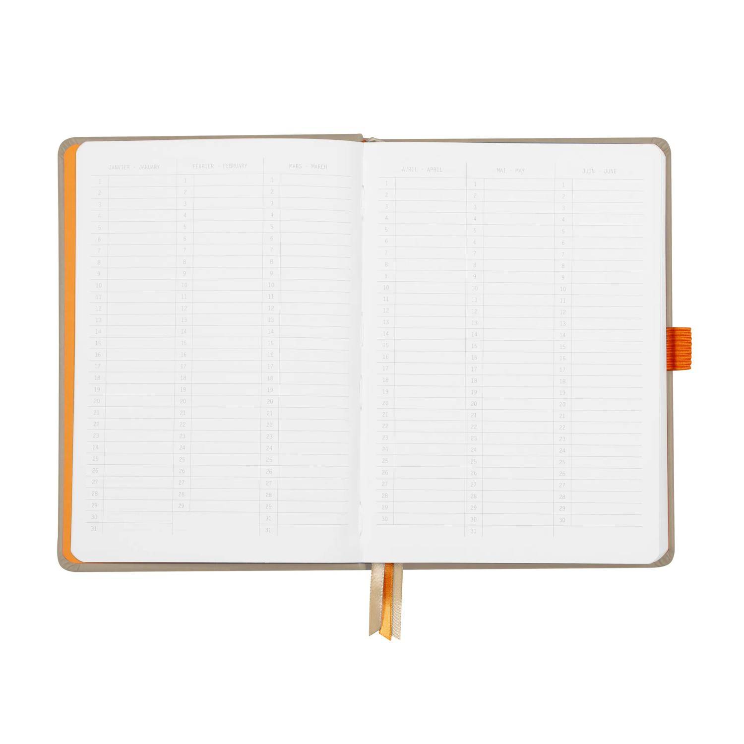 Rhodia Goalbook A5 festem Einband, 120 Bl 90g, Dot/punktkariert Beige 118574C