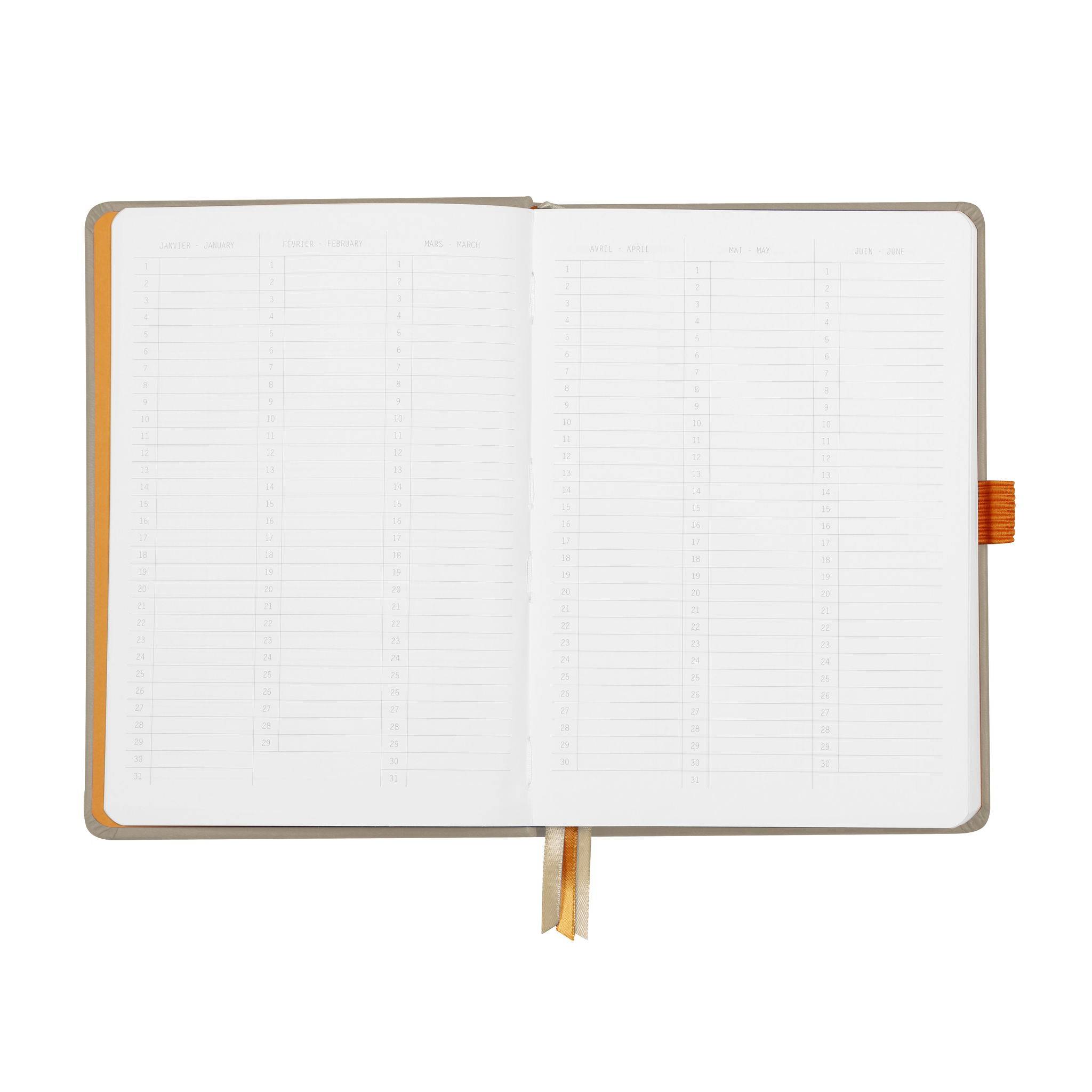 Rhodia Goalbook A5 festem Einband, 120 Bl 90g, Dot/punktkariert Beige 118574C