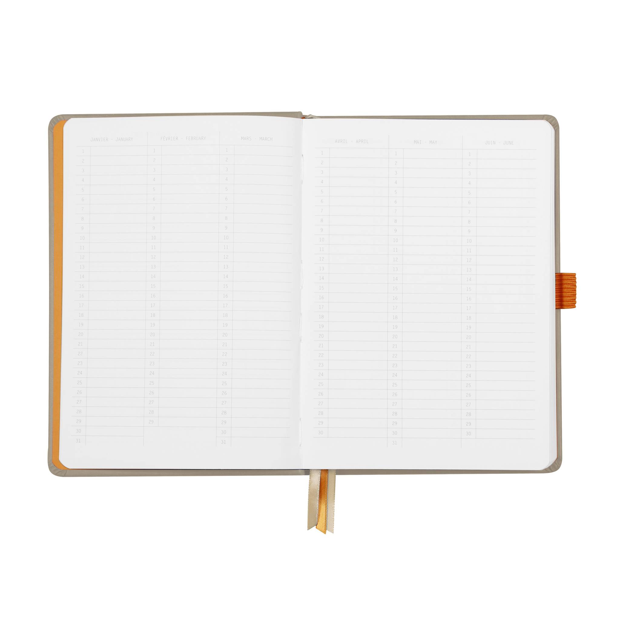 Rhodia Goalbook A5 festem Einband, 120 Bl 90g, Dot/punktkariert Beige 118574C