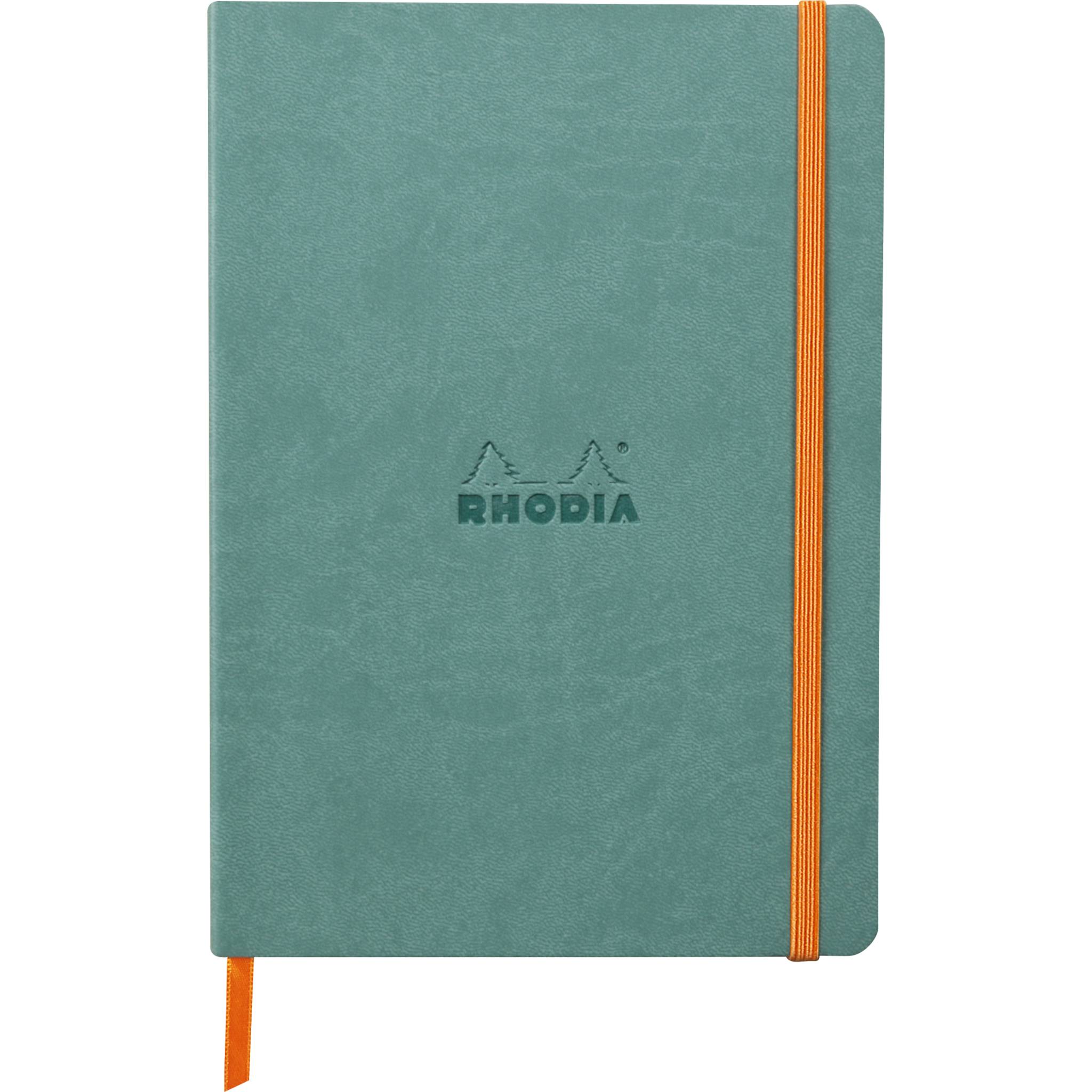 Rhodia Notizbuch A5 Softcover, 80 Bl elfenbein 90g, liniert, Wassergrün 117377C