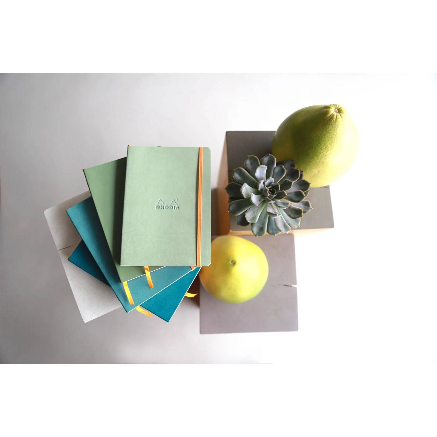 Rhodia Notizbuch A5 Softcover, 80 Bl elfenbein 90g, liniert, Wassergrün 117377C