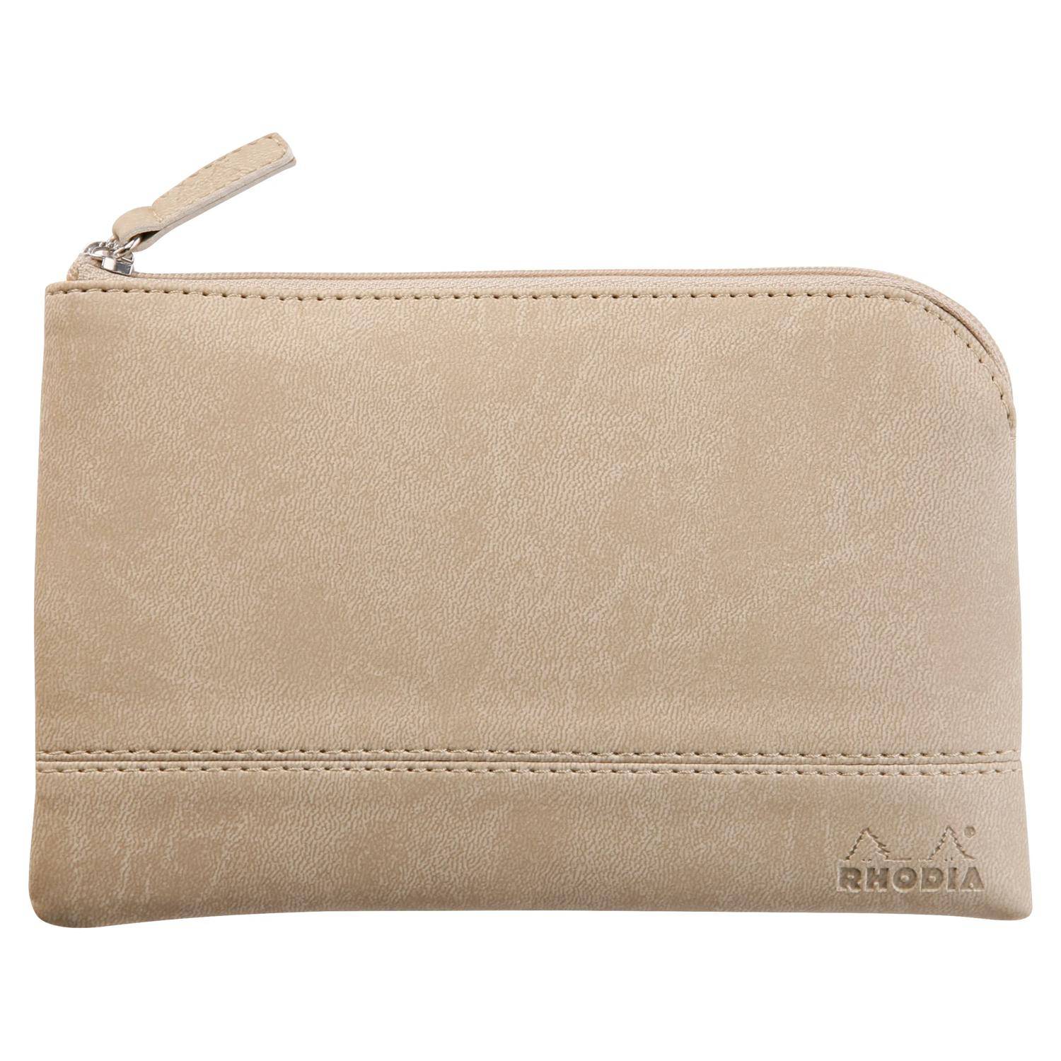 Rhodia Rhodiarama Etui aus Kunstleder mit Reißverschluss, 11x17 cm Beige 116526C