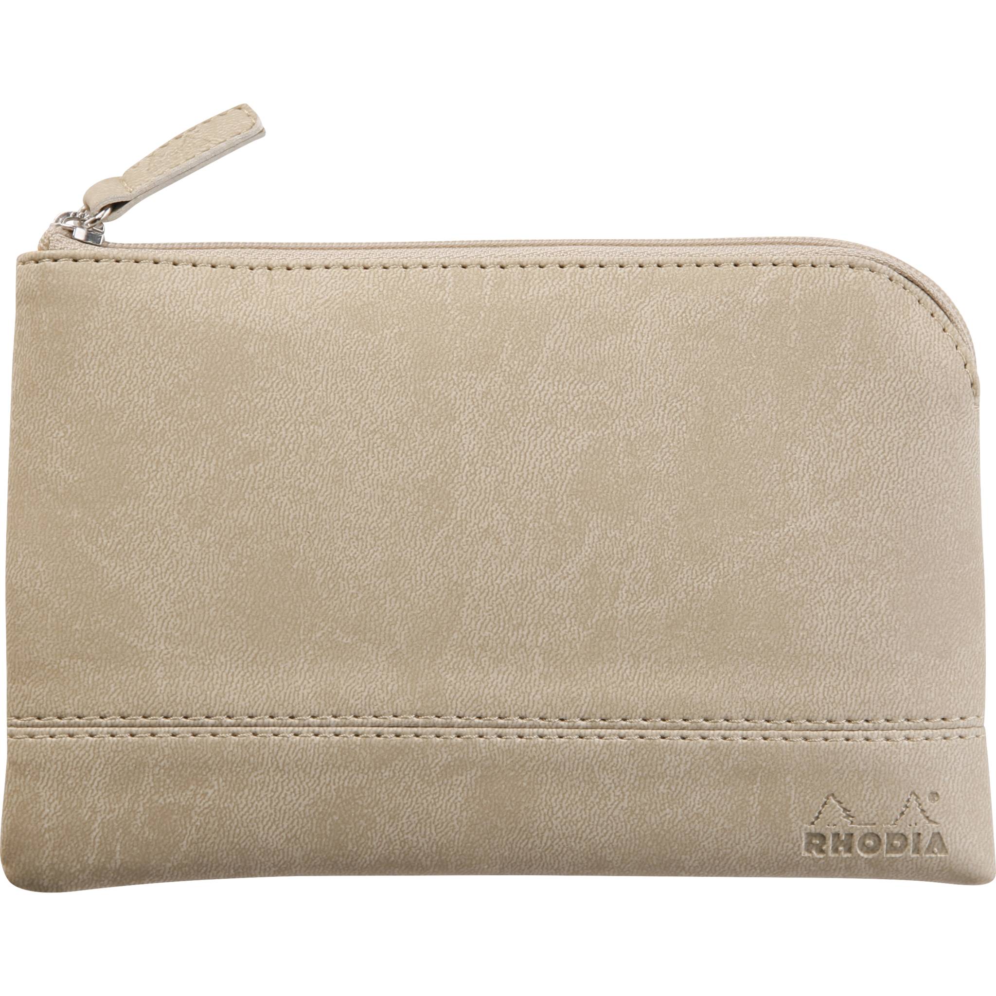 Rhodia Rhodiarama Etui aus Kunstleder mit Reißverschluss, 11x17 cm Beige 116526C