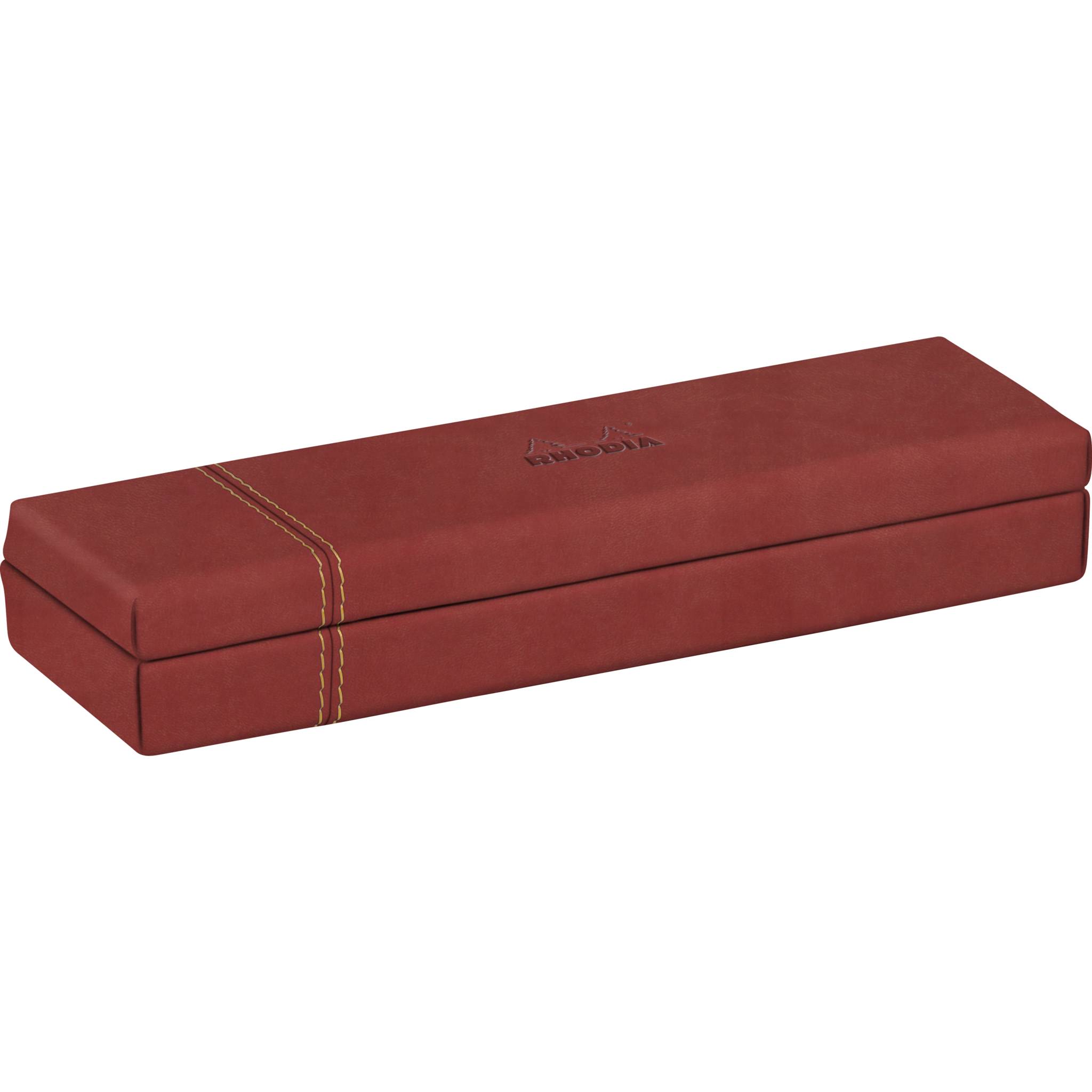 Rhodia Rhodiarama, Stiftebox aus Kunstleder, 21x5,5x3cm - Nacarat 194512C