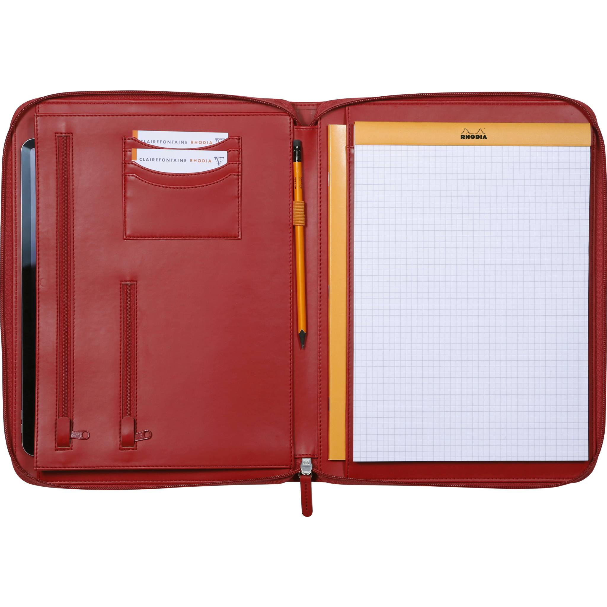 Rhodia Konferenzmappe, großes Modell 25,5x34 cm, für Block A4 Mohnrot 168122C