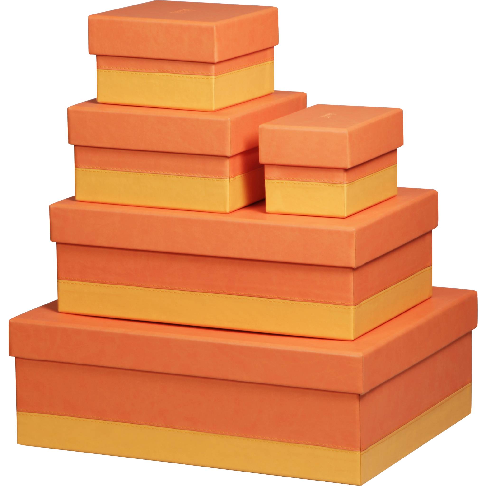 Rhodia Set mit 5 Boxen aus Kunstleder 44x34x16cm - Tangerine 318984C