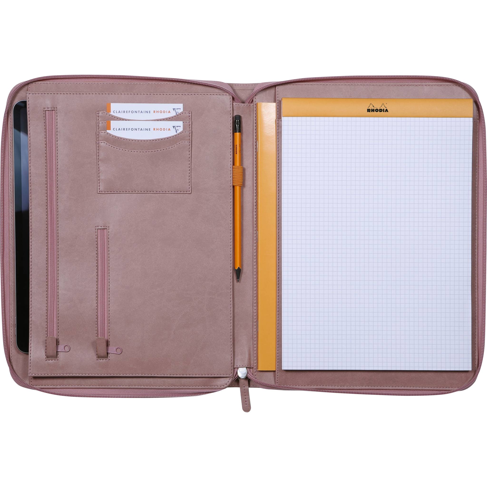 Rhodia Konferenzmappe, großes Modell 25,5x34 cm, für Block A4 Rosenholz 168124C