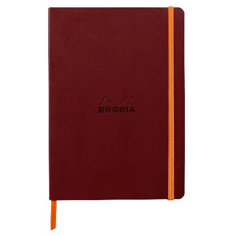 Rhodia Notizbuch A5 Softcover, 80 Bl elfenbein 90g, liniert, Weinrot 117370C