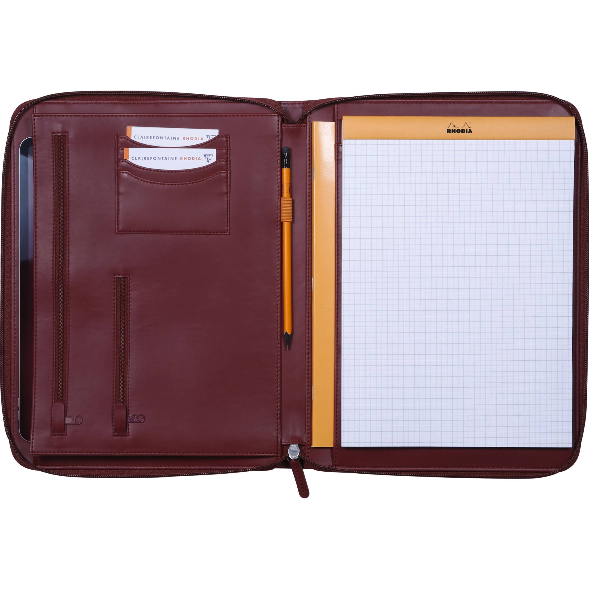 Rhodia Konferenzmappe, großes Modell 25,5x34 cm, für Block A4 Weinrot 168123C