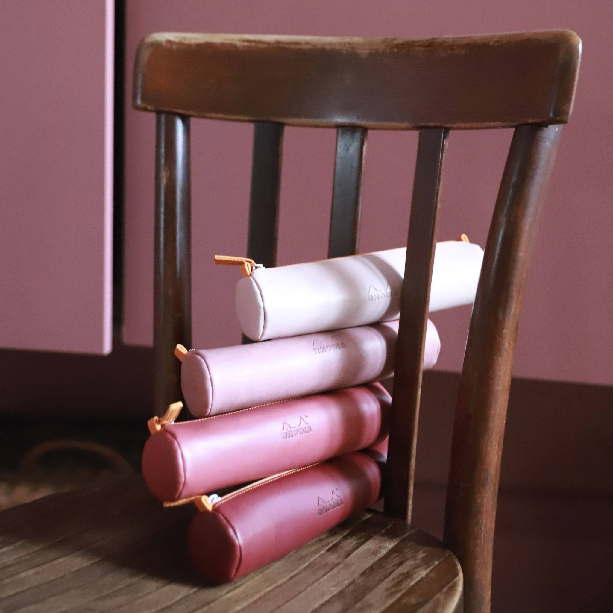 Rhodia Rhodiarama rundes Schlampermäppchen 21,5xØ5cm Kunstleder Weinrot 319000C