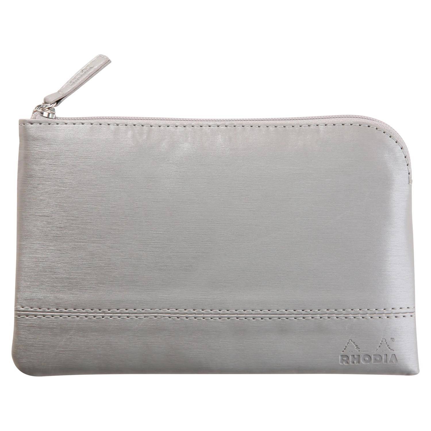 Rhodia Rhodiarama Etui aus Kunstleder Reißverschluss, 11x17 cm Silber 116521C