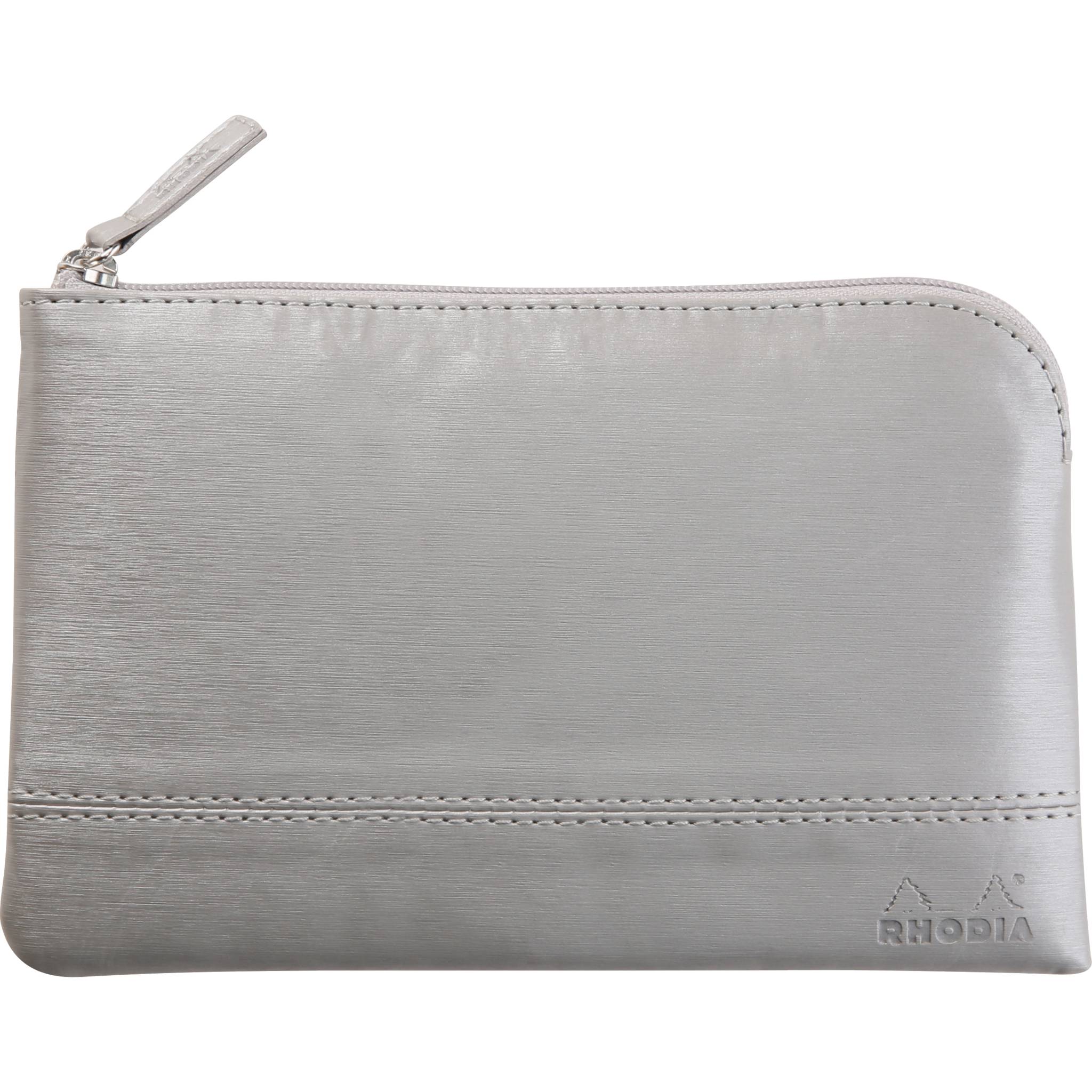 Rhodia Rhodiarama Etui aus Kunstleder Reißverschluss, 11x17 cm Silber 116521C