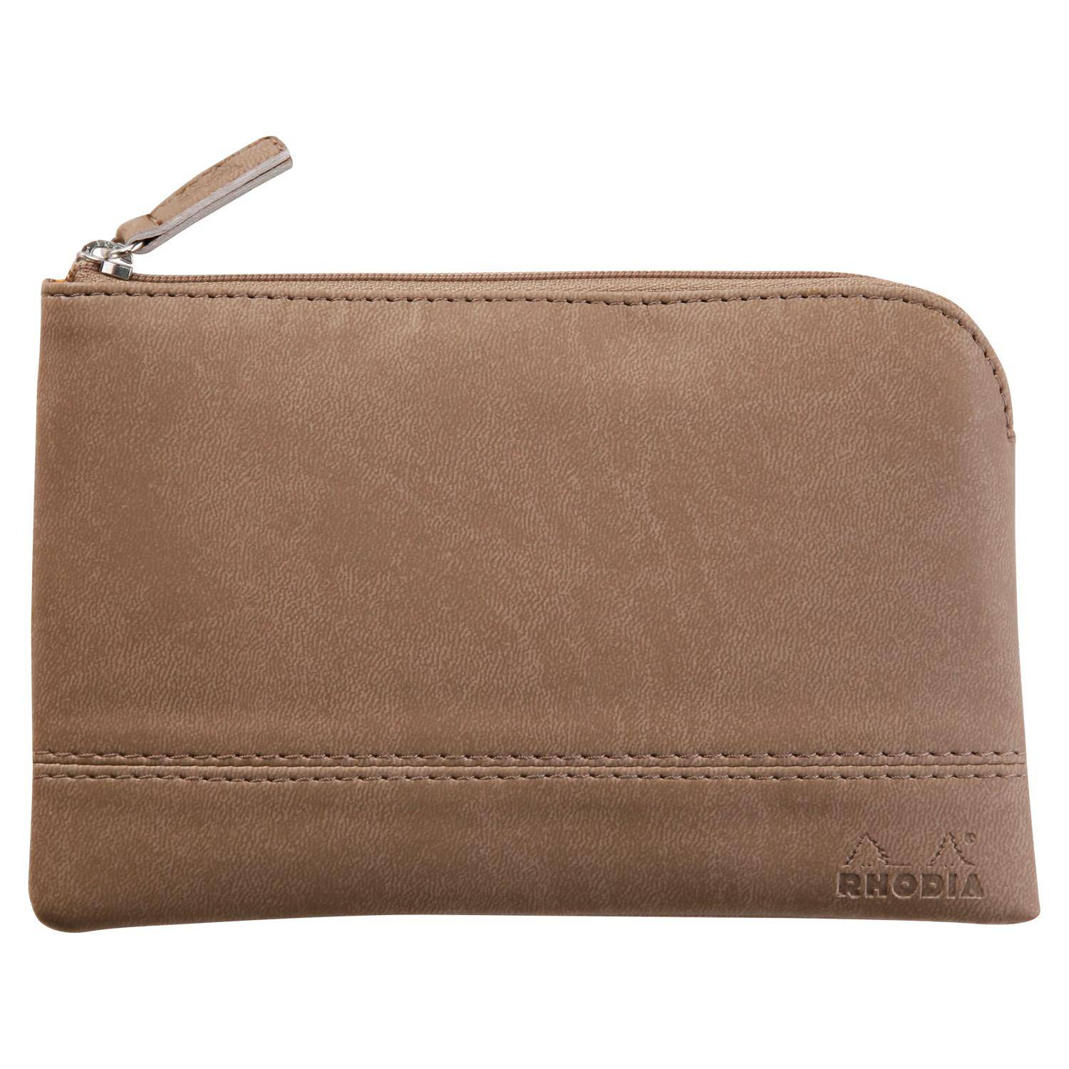 Rhodia Rhodiarama Etui aus Kunstleder mit Reißverschluss, 11x17 cm Taupe 116525C