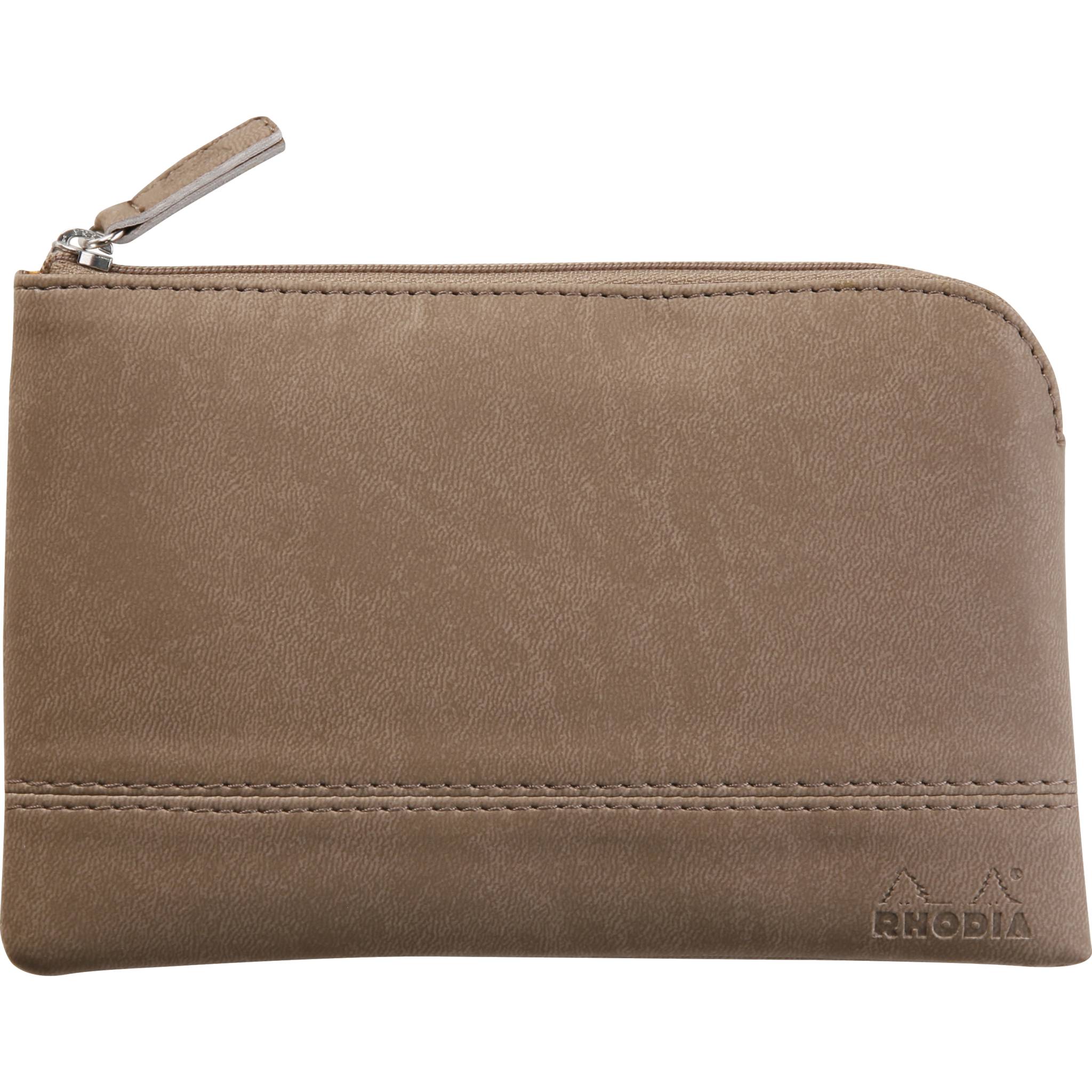 Rhodia Rhodiarama Etui aus Kunstleder mit Reißverschluss, 11x17 cm Taupe 116525C