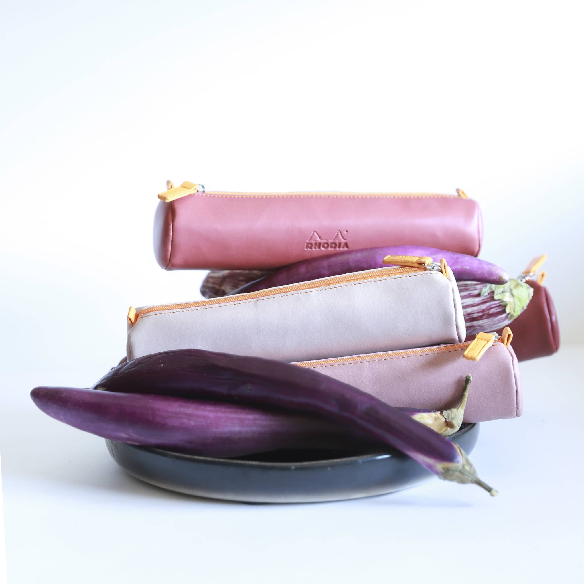 Rhodia Rhodiarama rundes Schlampermäppchen 21,5xØ5cm Kunstleder Fuchsia 319009C