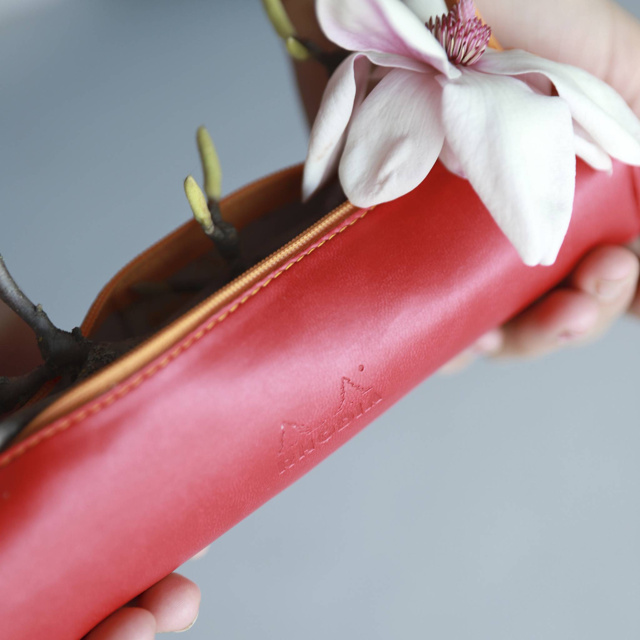 Rhodia Rhodiarama rundes Schlampermäppchen 21,5xØ5cm Kunstleder Fuchsia 319009C