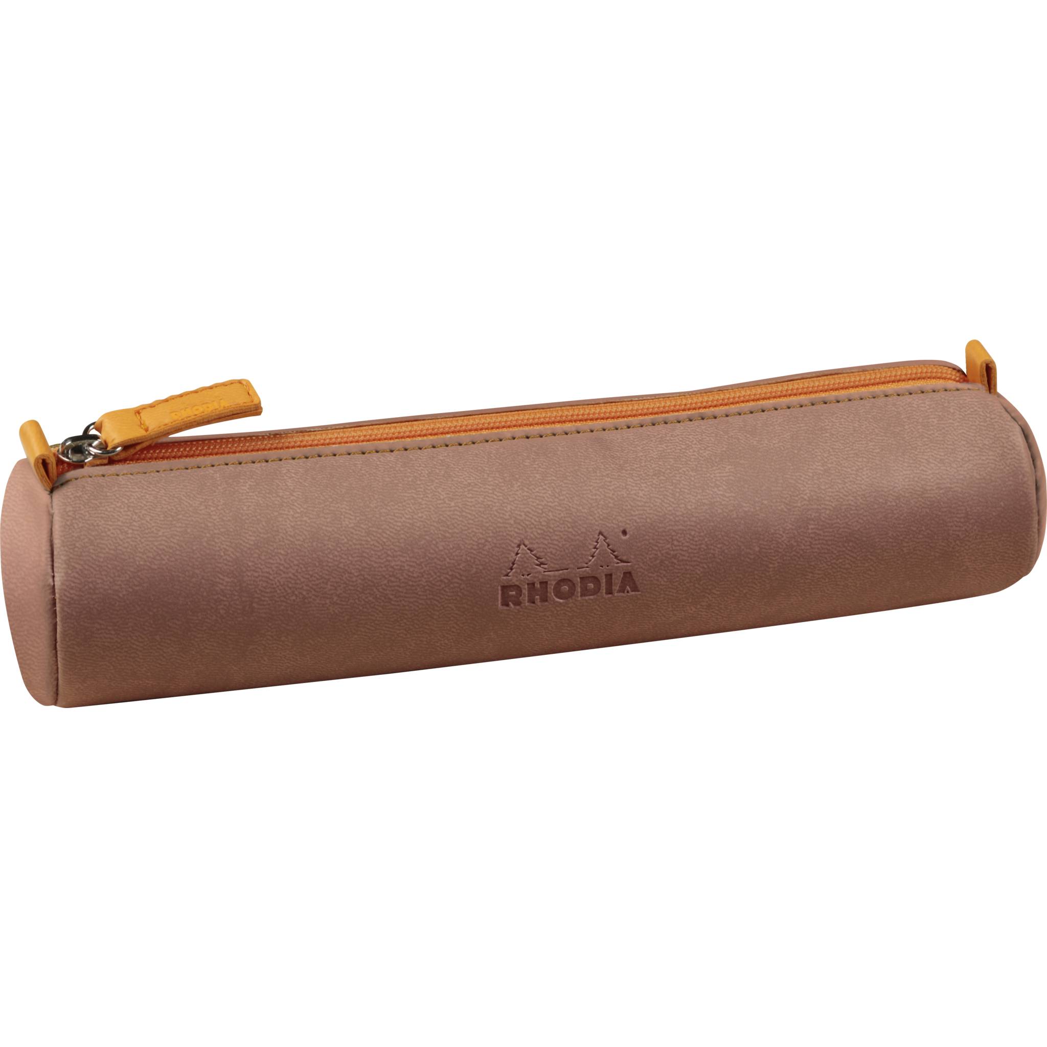 Rhodia rundes Schlampermäppchen 21,5xØ5cm Kunstleder Rosenholz 319002C