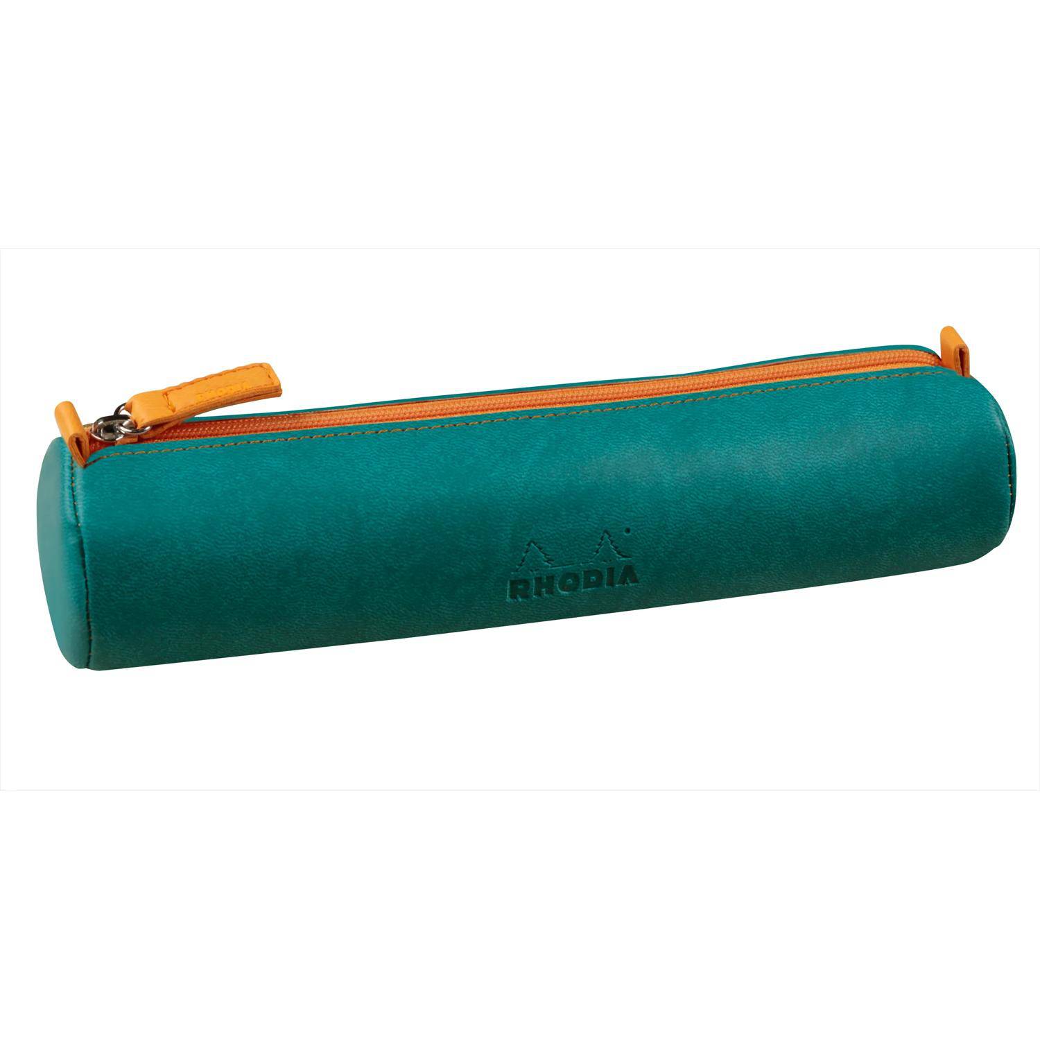 Rhodia Rhodiarama rundes Schlampermäppchen 21,5xØ5cm Kunstleder Pfaugrün 319006C