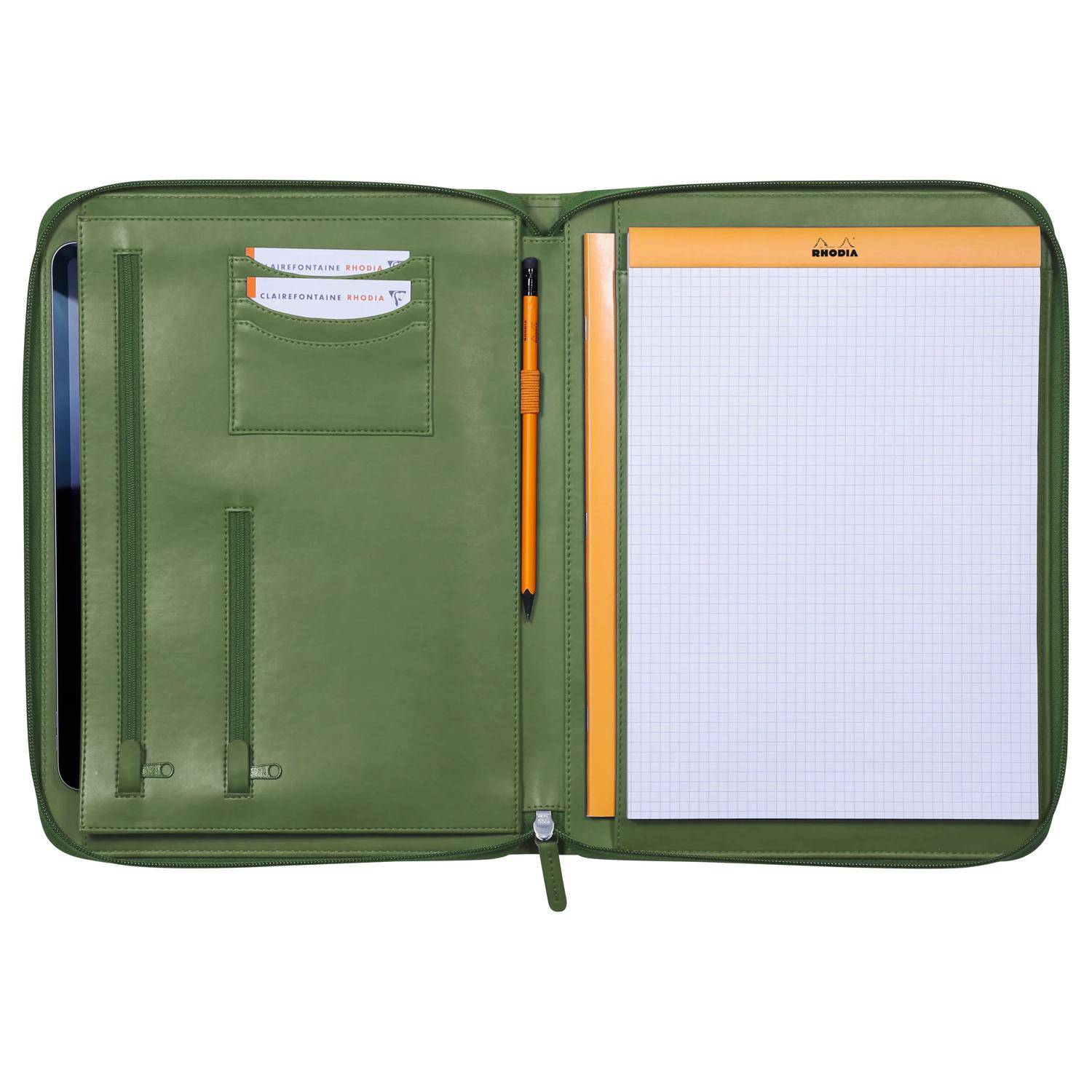 Rhodia Konferenzmappe, großes Modell 25,5x34 cm, für Block A4 Salbeigrün 168118C
