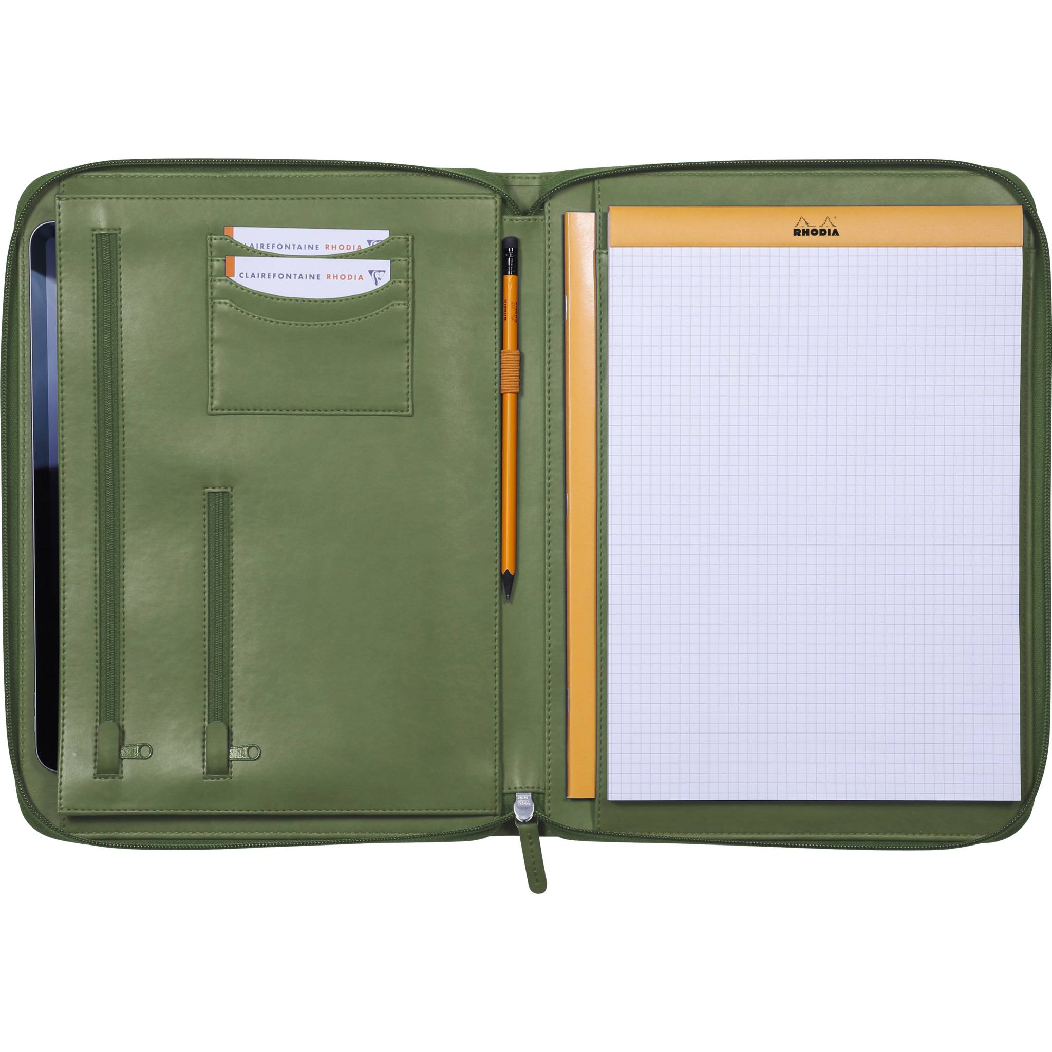 Rhodia Konferenzmappe, großes Modell 25,5x34 cm, für Block A4 Salbeigrün 168118C