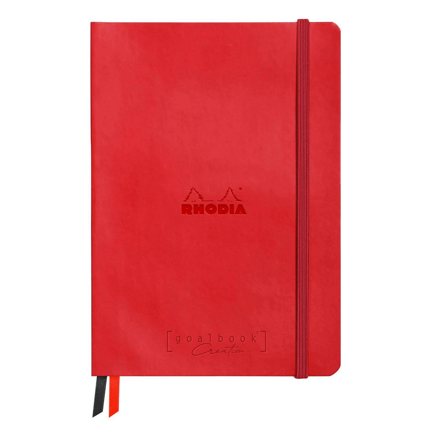 Rhodia Goalbook A5 Umschlag, 80 Bl glattes, kariert/dot 120g, Mohnrot 194450C