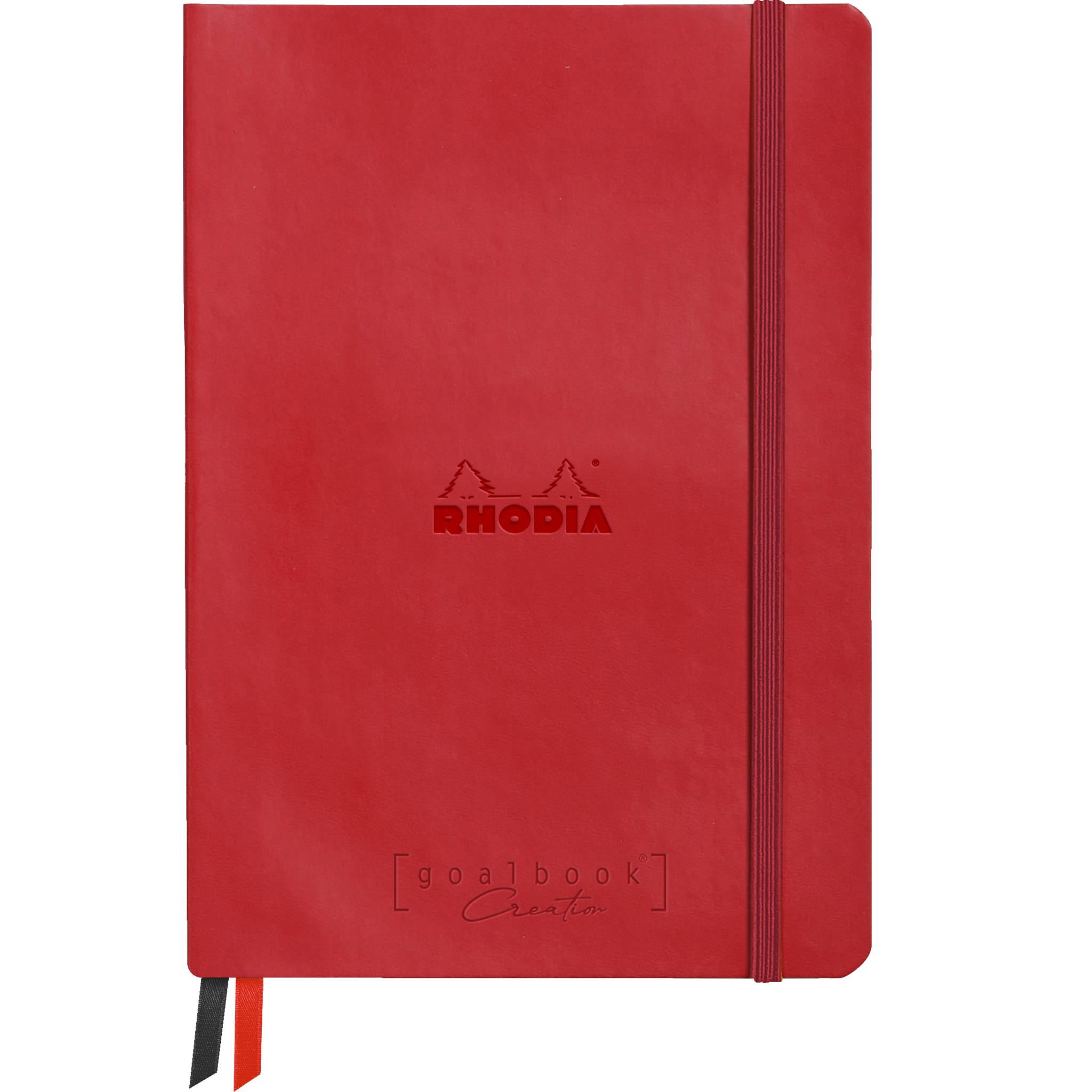 Rhodia Goalbook A5 Umschlag, 80 Bl glattes, kariert/dot 120g, Mohnrot 194450C
